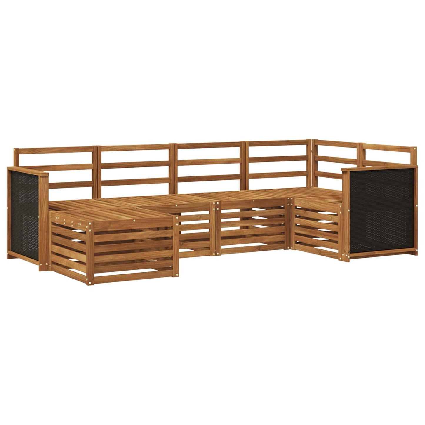 Outdoor Sofa Set 5 pcs Natural Solid Acacia Wood