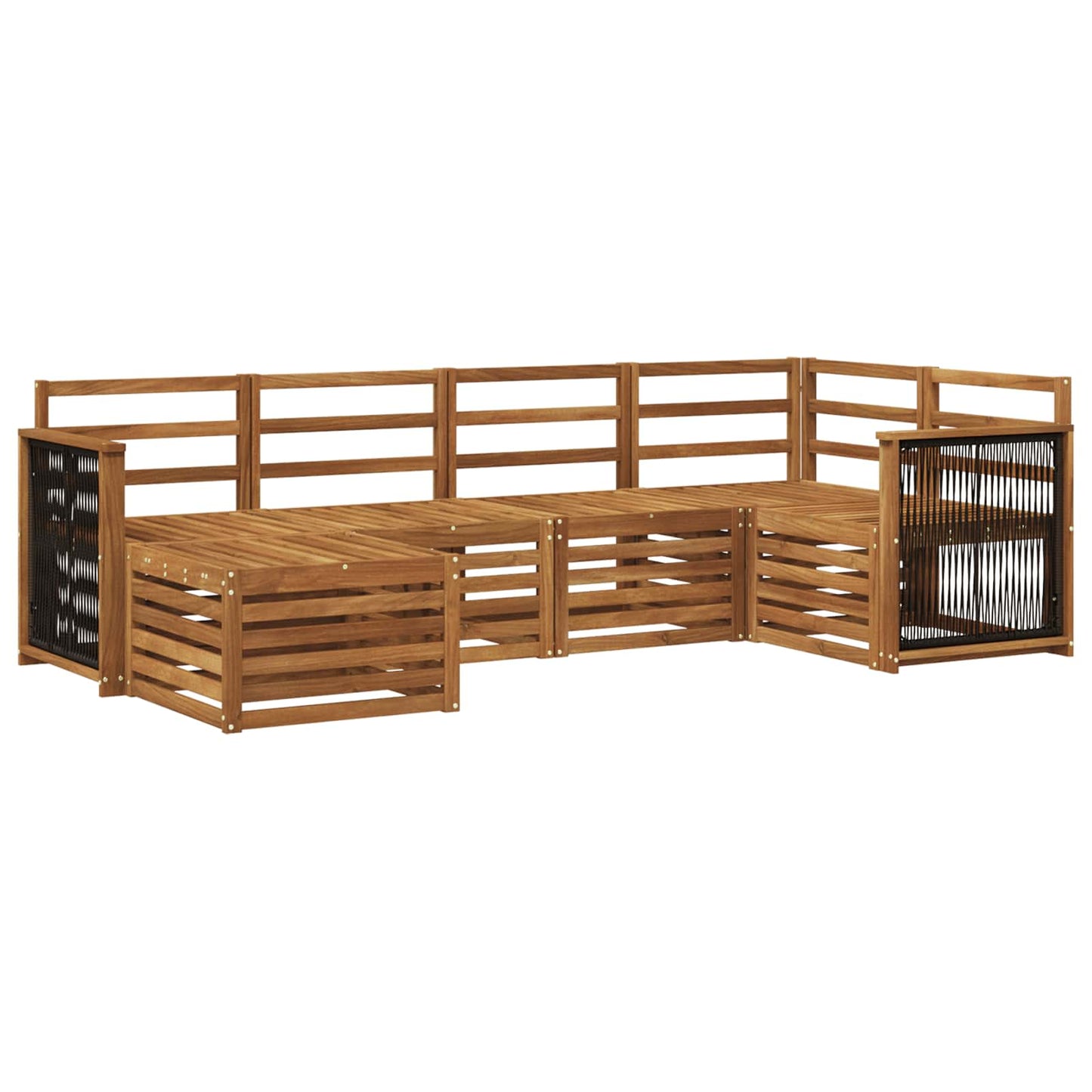 Outdoor Sofa Set 5 pcs Natural Solid Acacia Wood