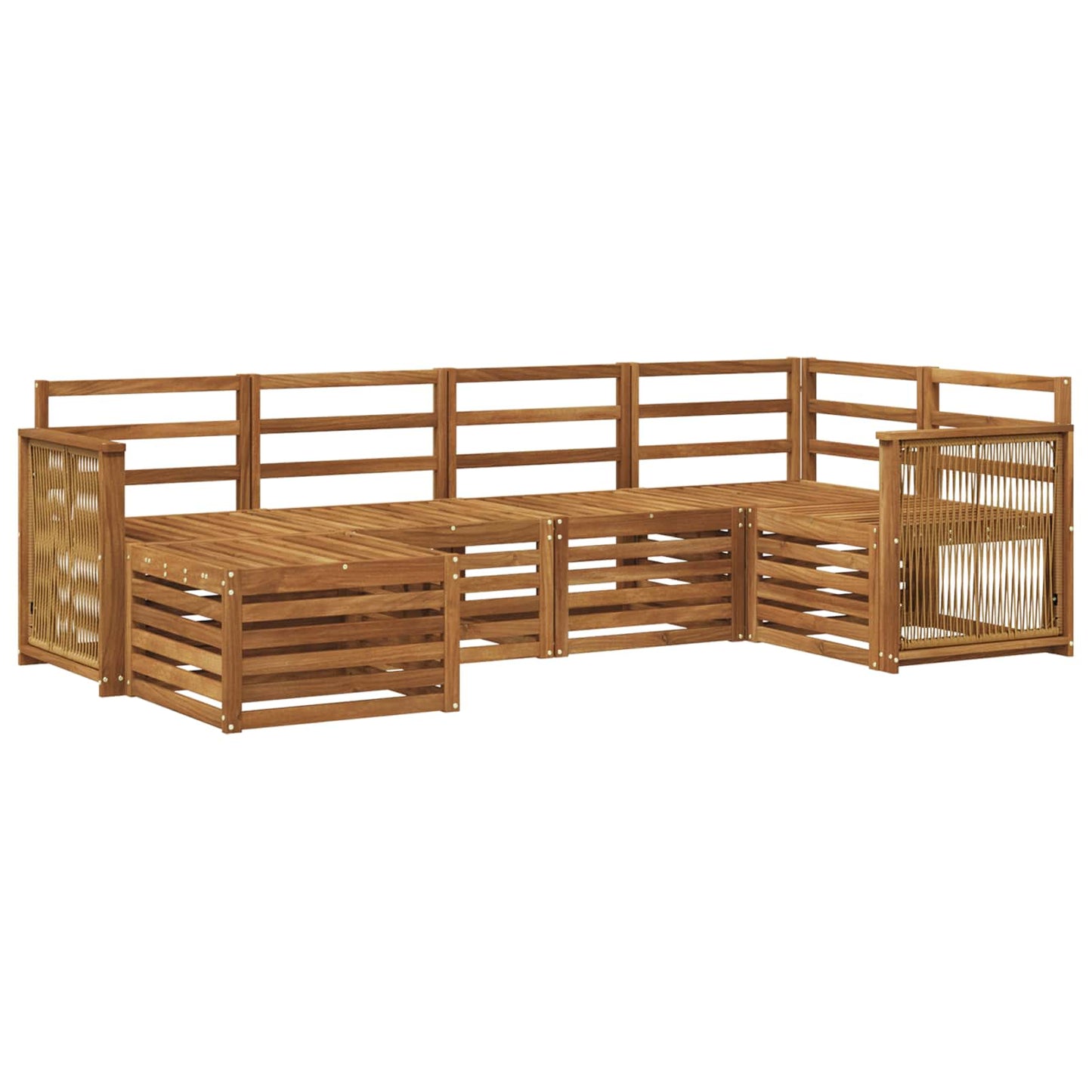 Outdoor Sofa Set 5 pcs Natural Solid Acacia Wood