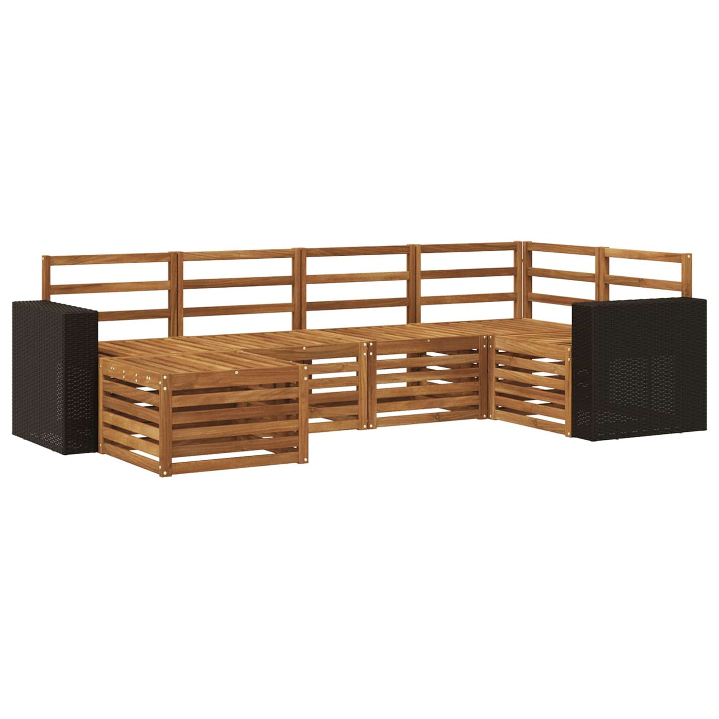 Outdoor Sofa Set 6 pcs Natural Polyester