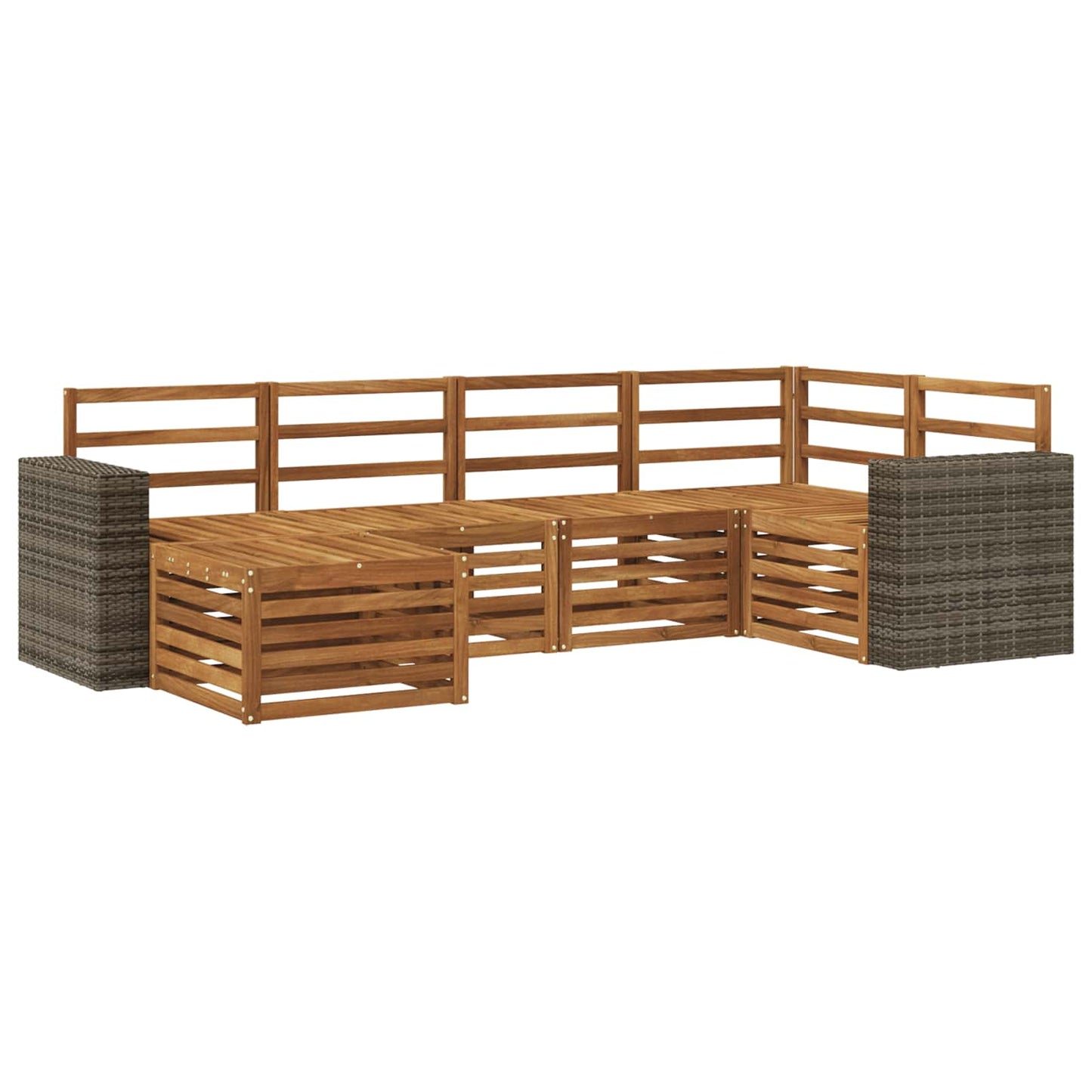 Outdoor Sofa Set 6 pcs Natural Polyester