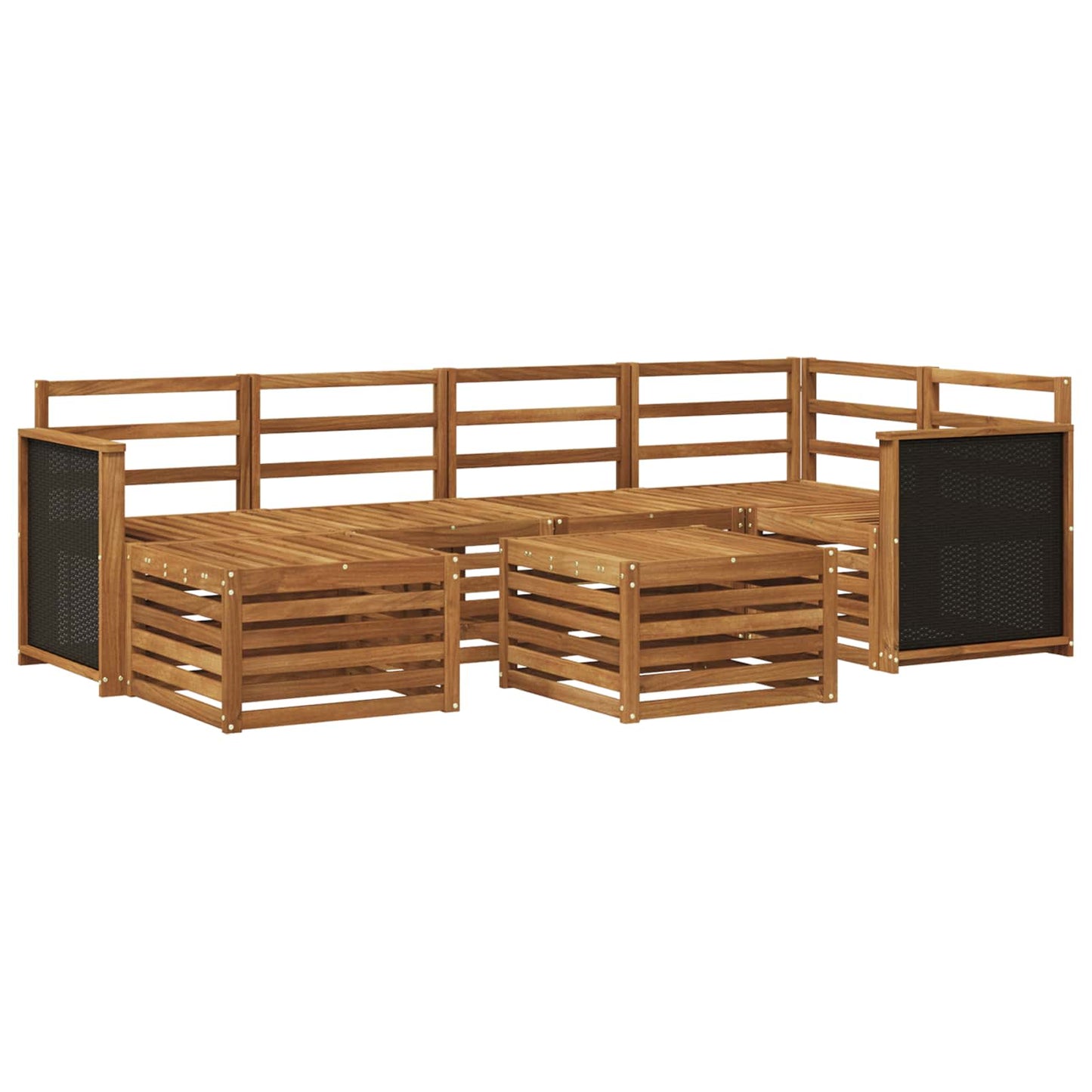 Outdoor Sofa Set 6 pcs Natural Solid Acacia Wood