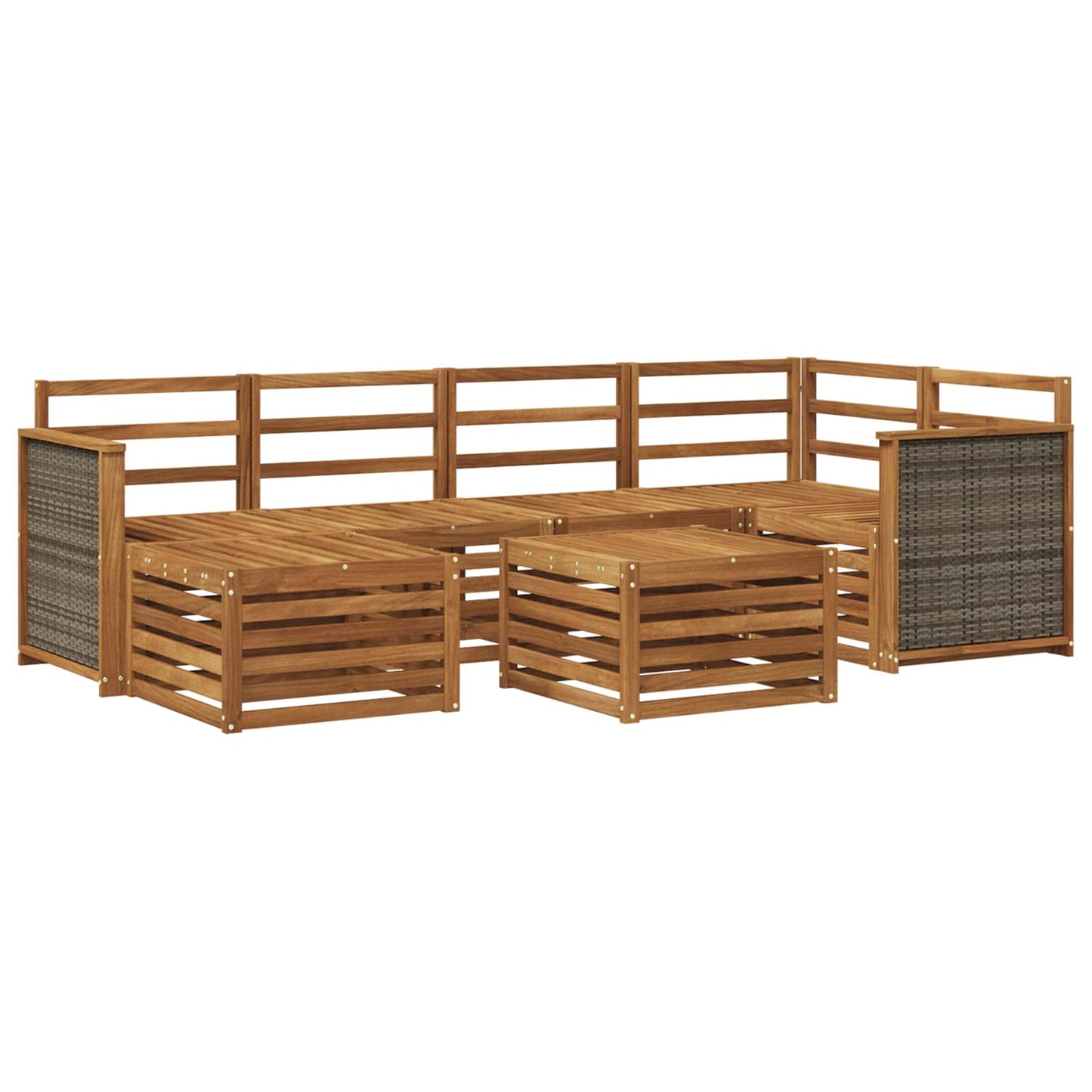 Outdoor Sofa Set 6 pcs Natural Solid Acacia Wood