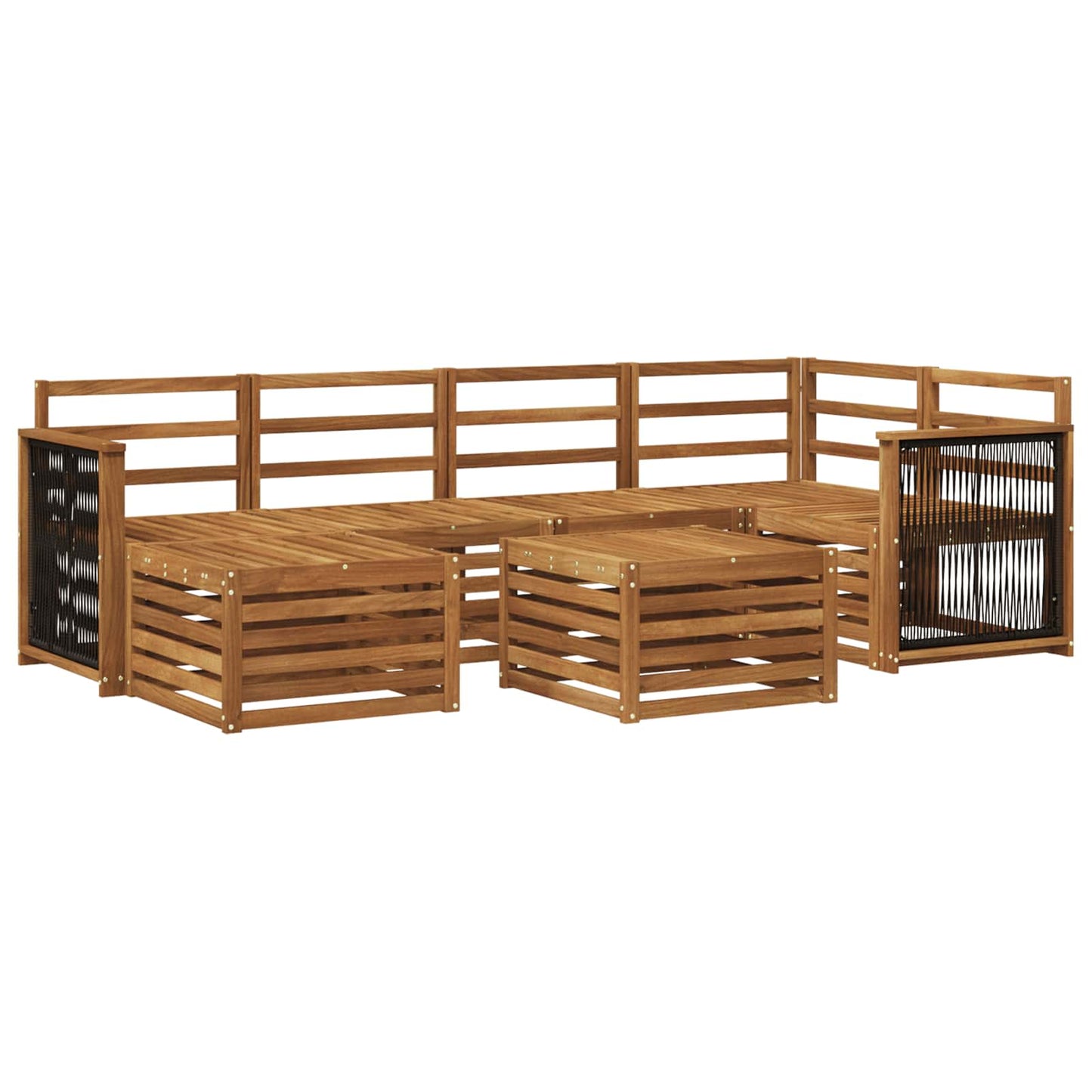 Outdoor Sofa Set 6 pcs Natural Solid Acacia Wood