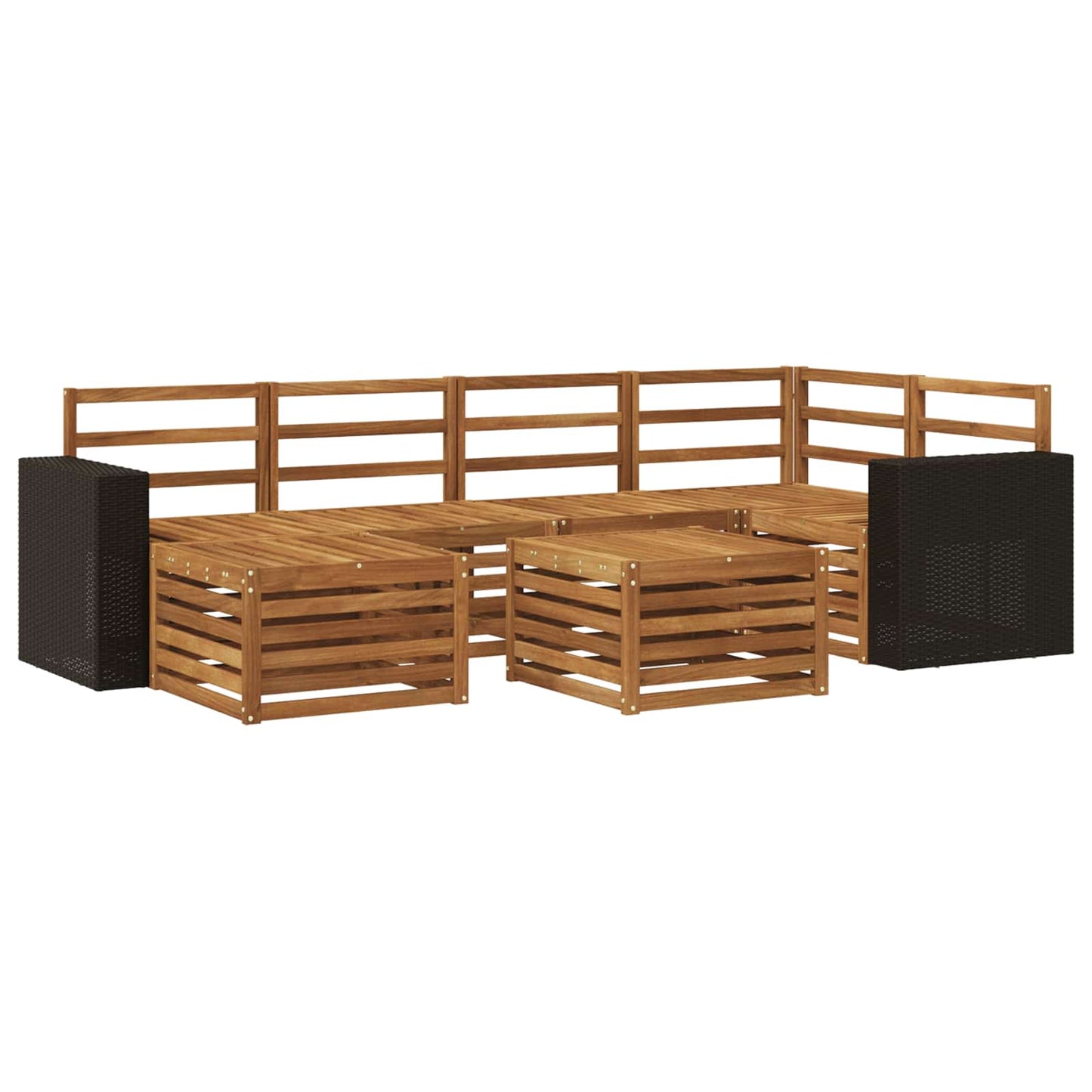 Outdoor Sofa Set 7 pcs Natural Polyester