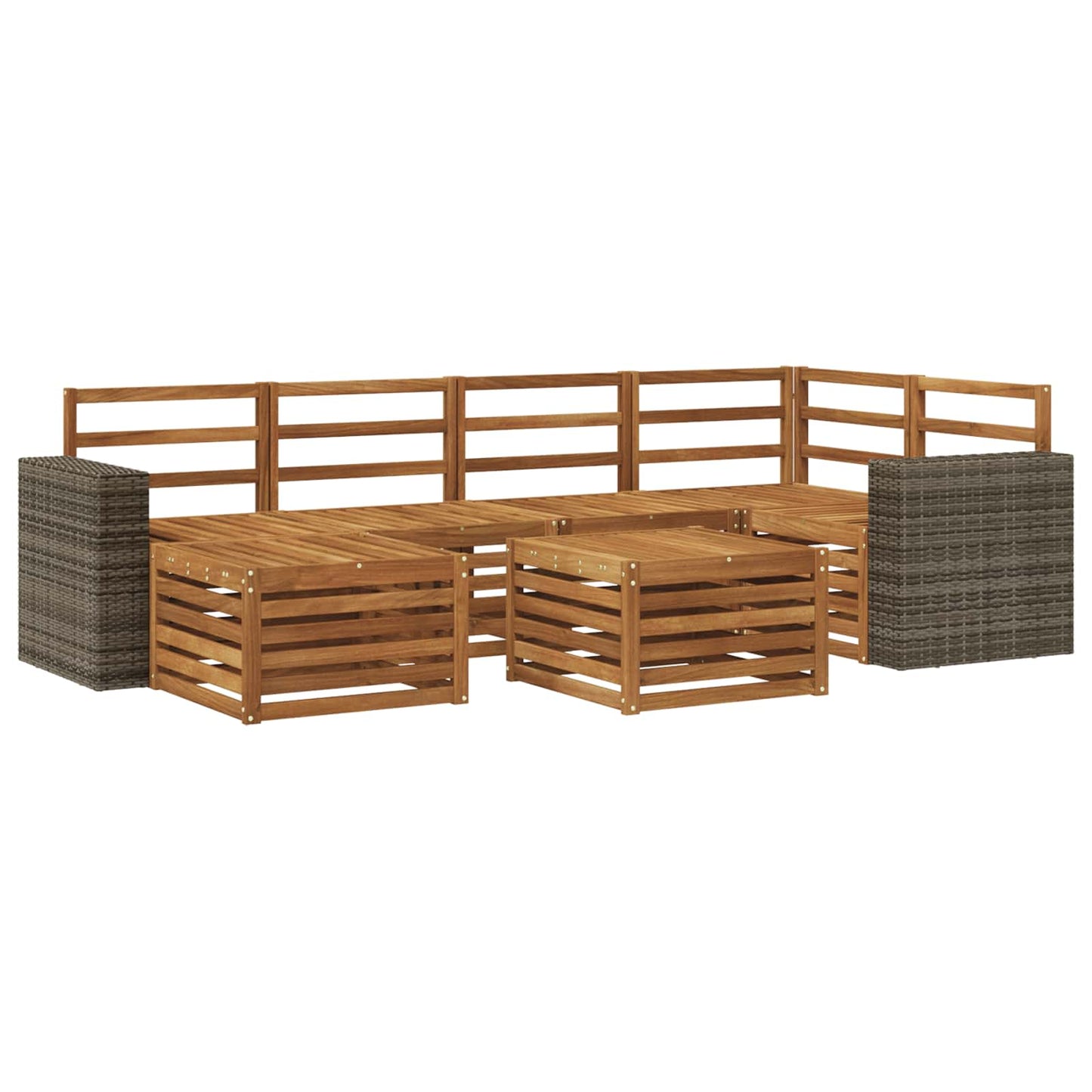 Outdoor Sofa Set 7 pcs Natural Polyester