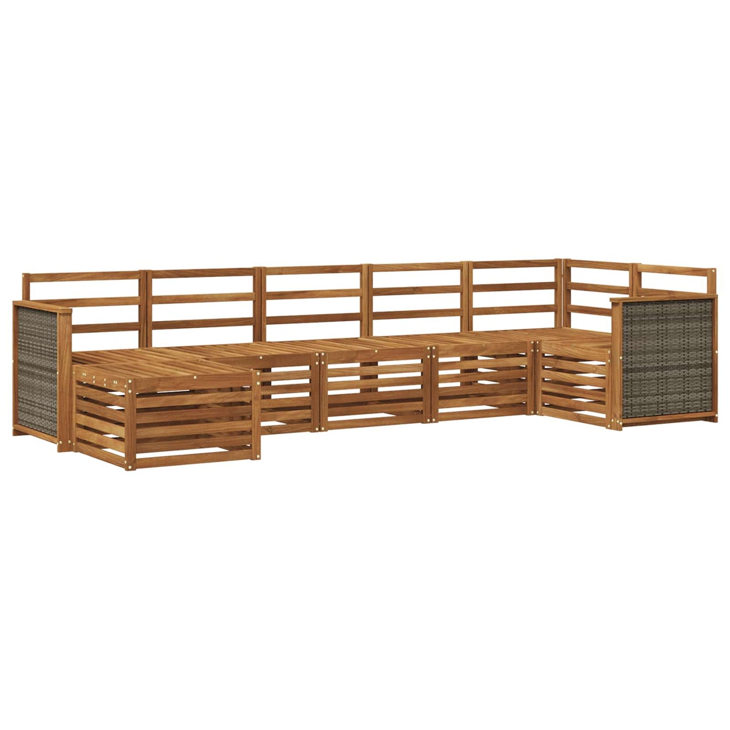 Outdoor Sofa Set 6 pcs Natural Solid Acacia Wood