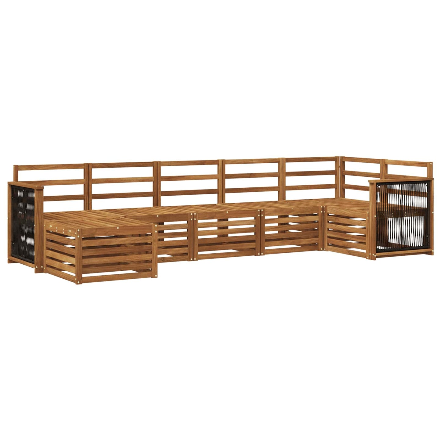Outdoor Sofa Set 6 pcs Natural Solid Acacia Wood