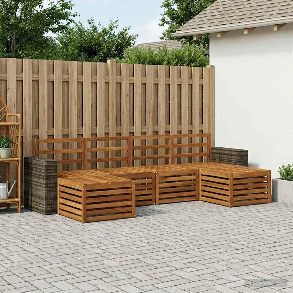 Sofa Sets 6 pcs Natural Solid Acacia Wood