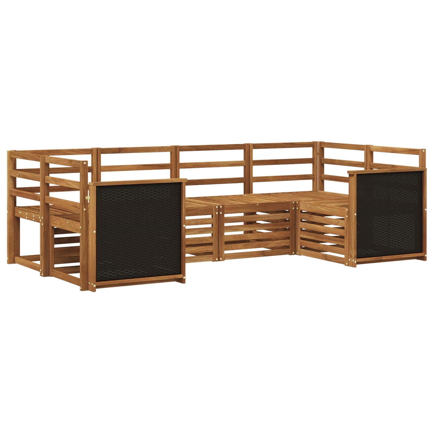 Outdoor Sofa Set 5 pcs Natural Solid Acacia Wood