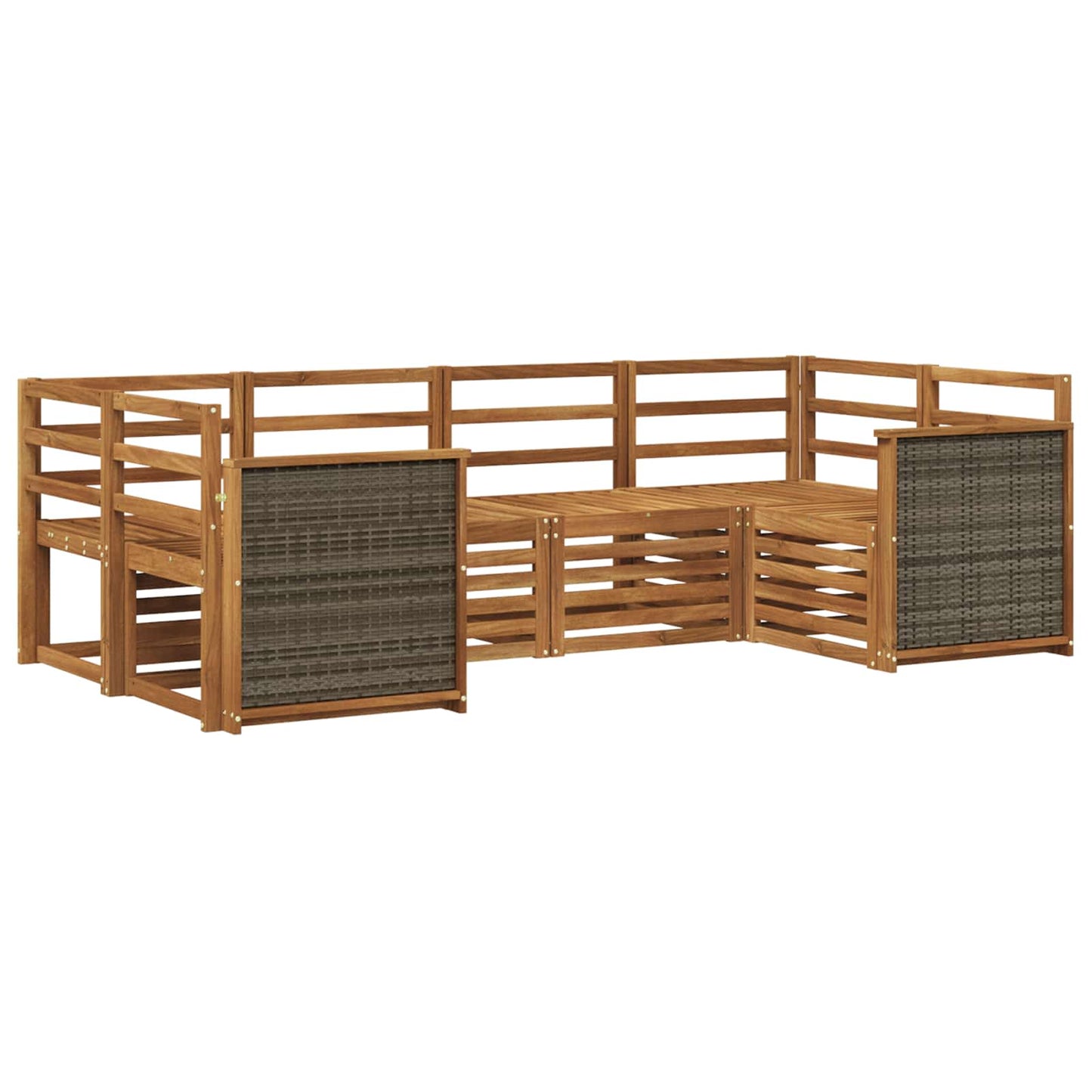 Outdoor Sofa Set 5 pcs Natural Solid Acacia Wood