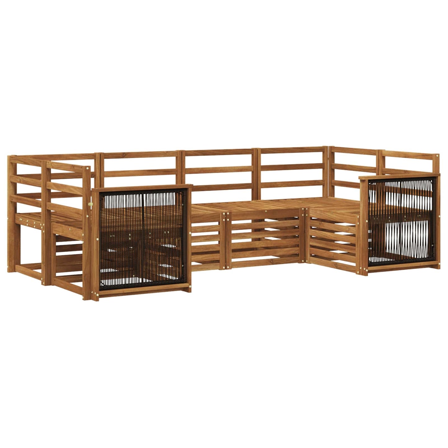 Outdoor Sofa Set 5 pcs Natural Solid Acacia Wood