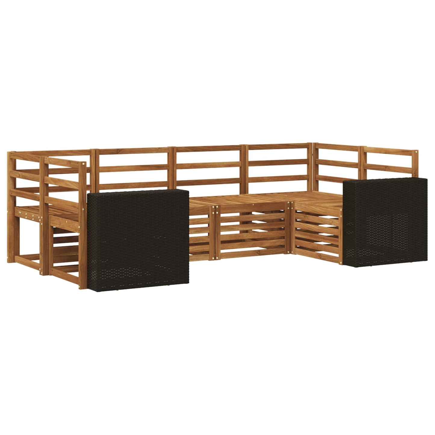 Outdoor Sofa Set 6 pcs Natural Solid Acacia Wood