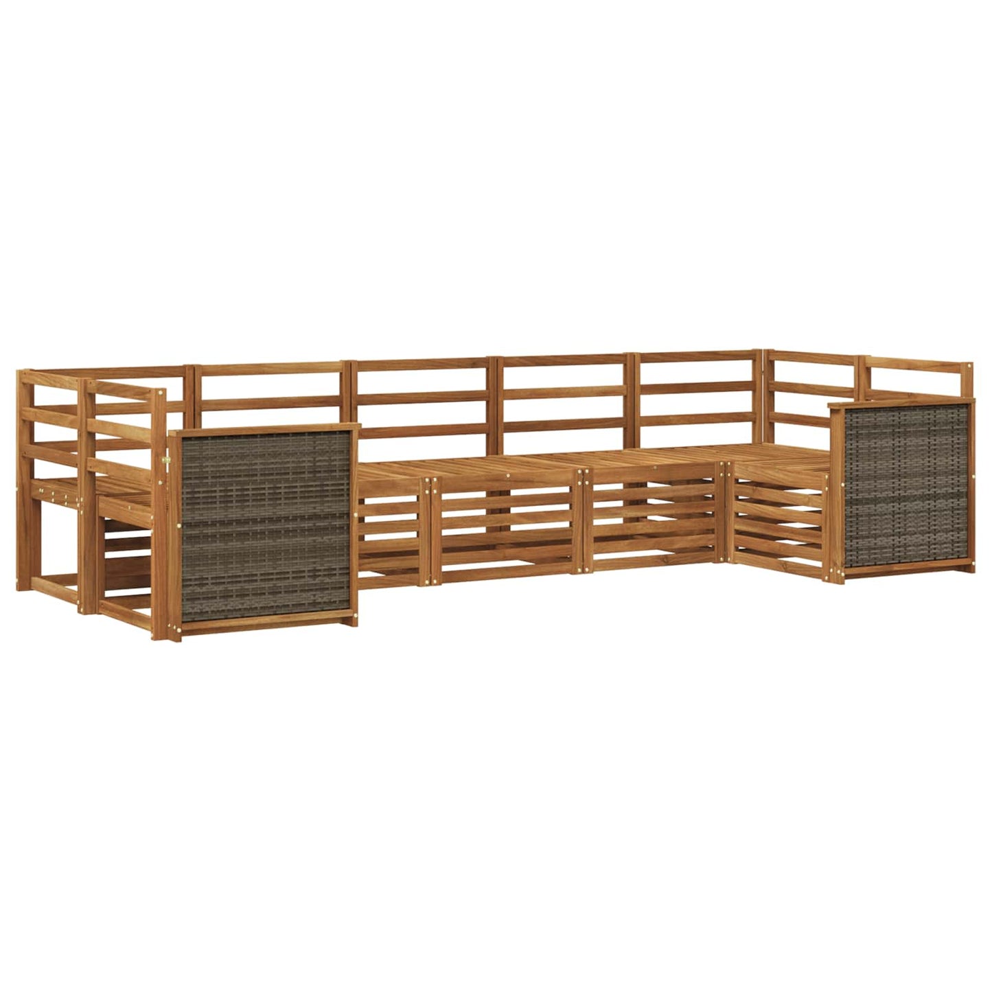Outdoor Sofa Set 6 pcs Natural Solid Acacia Wood
