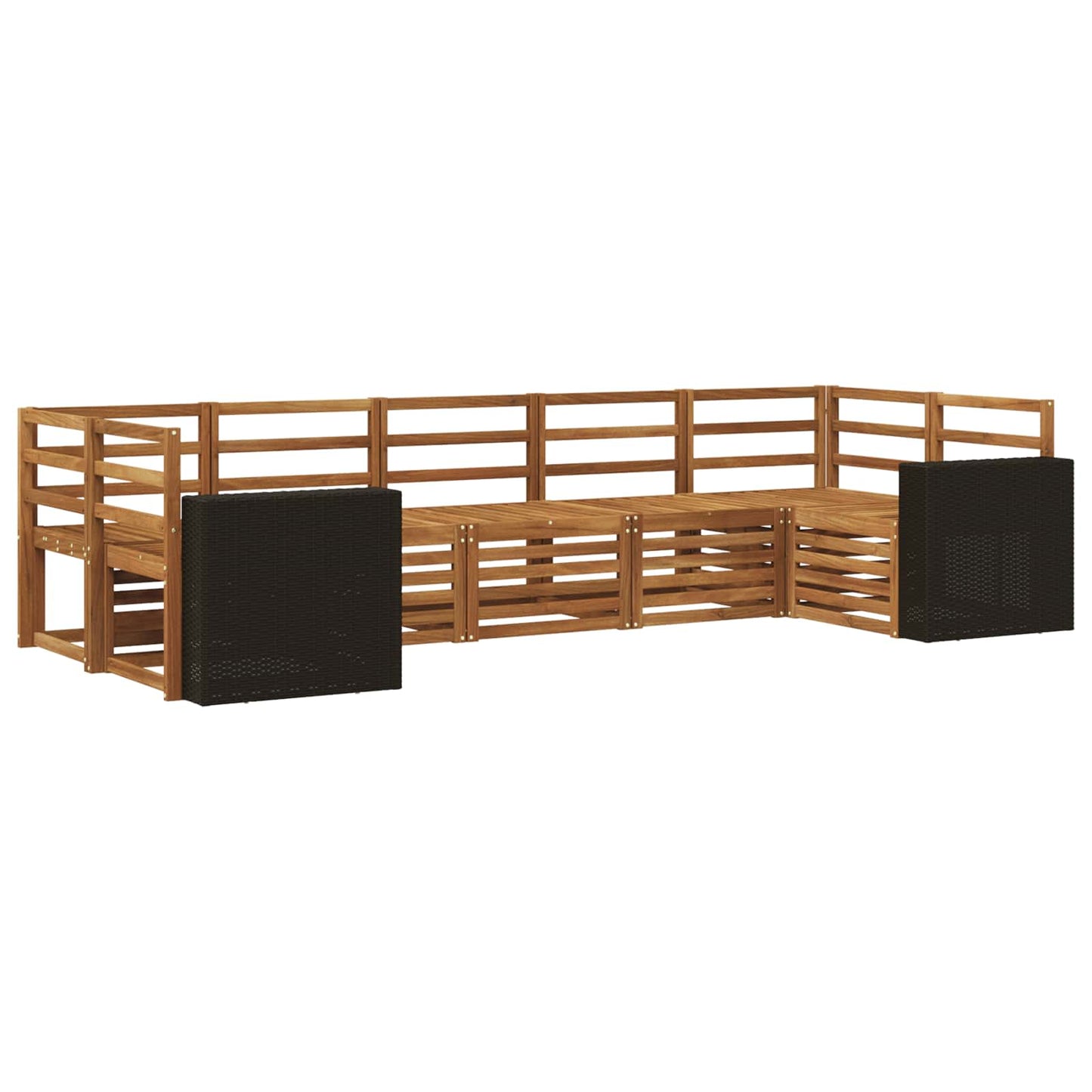 Outdoor Sofa Set 7 pcs Natural Solid Acacia Wood