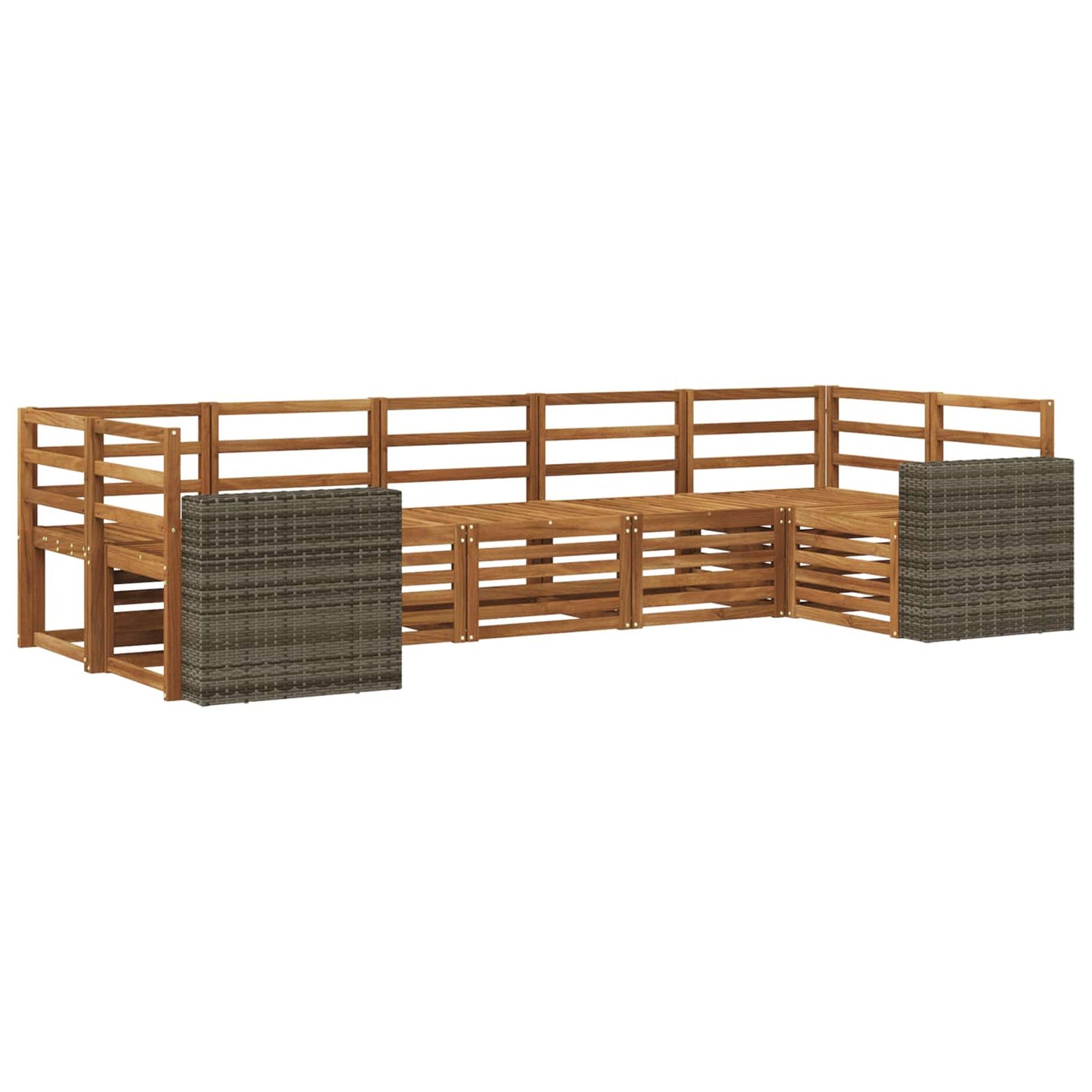 Outdoor Sofa Set 7 pcs Natural Solid Acacia Wood