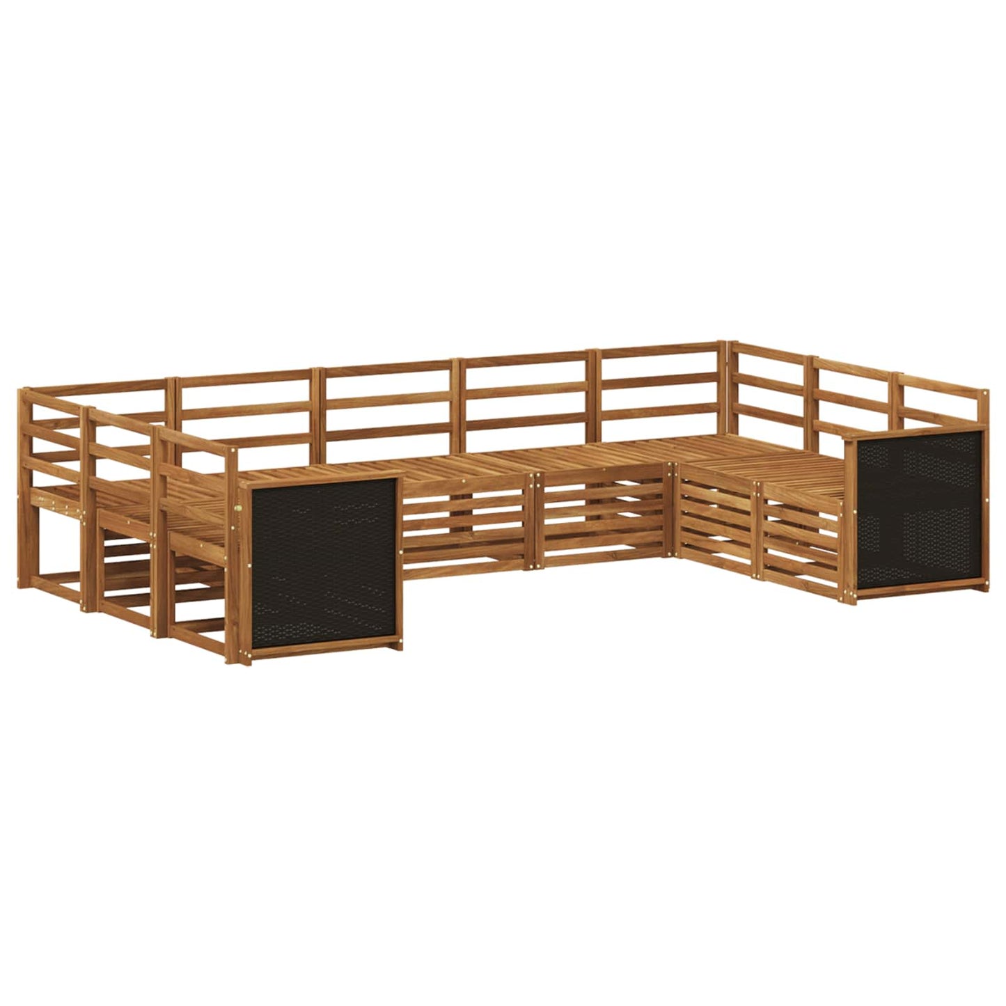Outdoor Sofa Set 7 pcs Natural Solid Acacia Wood