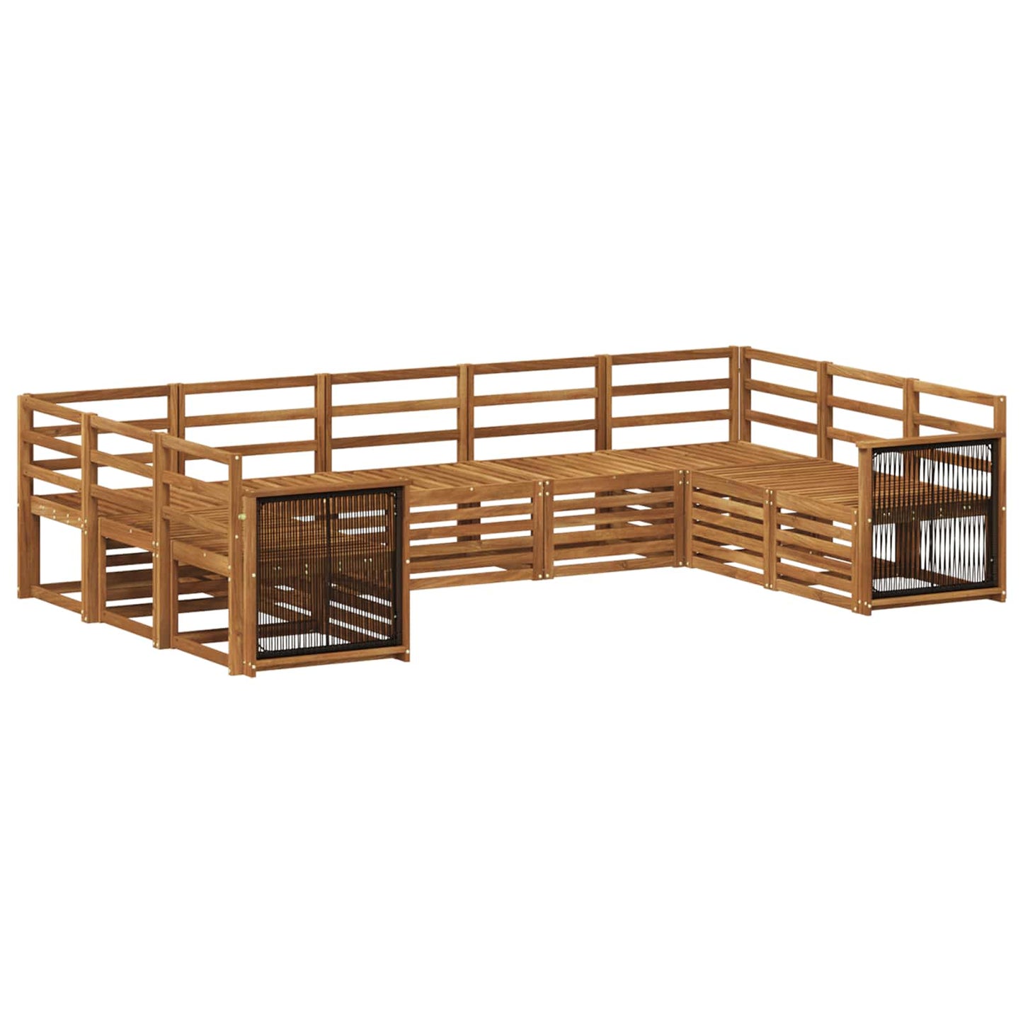 Outdoor Sofa Set 7 pcs Natural Solid Acacia Wood