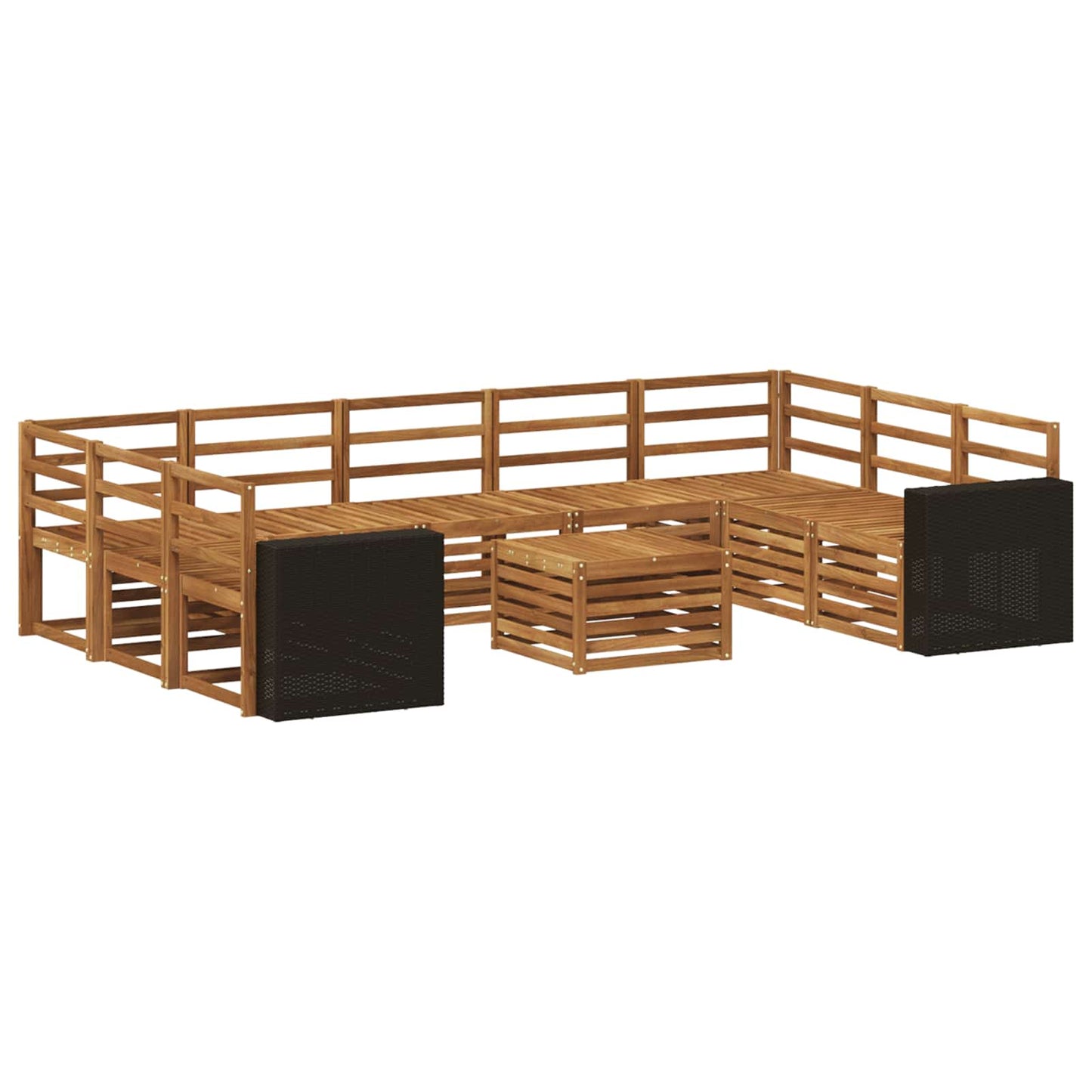 Outdoor Sofa Set 10 pcs Natural Solid Acacia Wood