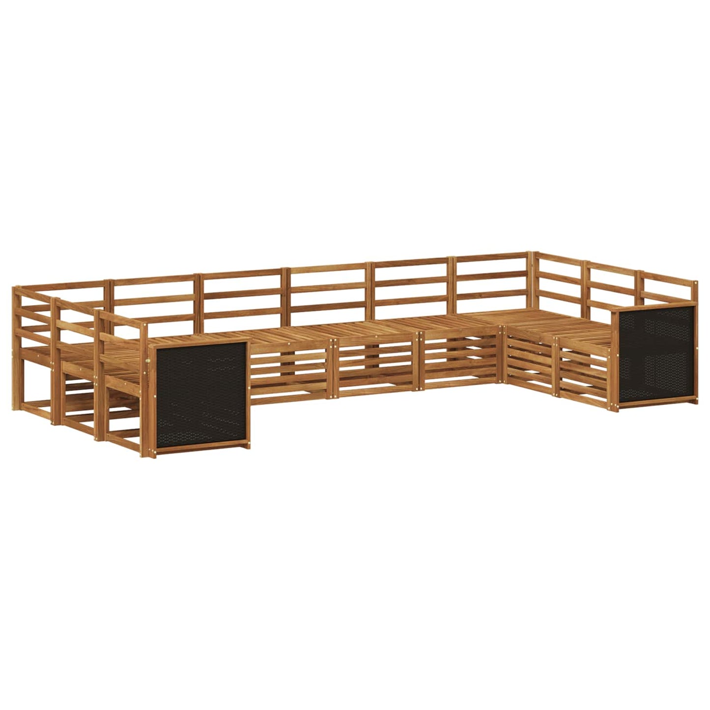 Outdoor Sofa Set 7 pcs Natural Solid Acacia Wood