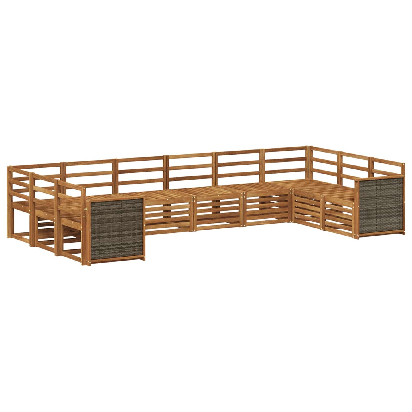 Outdoor Sofa Set 7 pcs Natural Solid Acacia Wood
