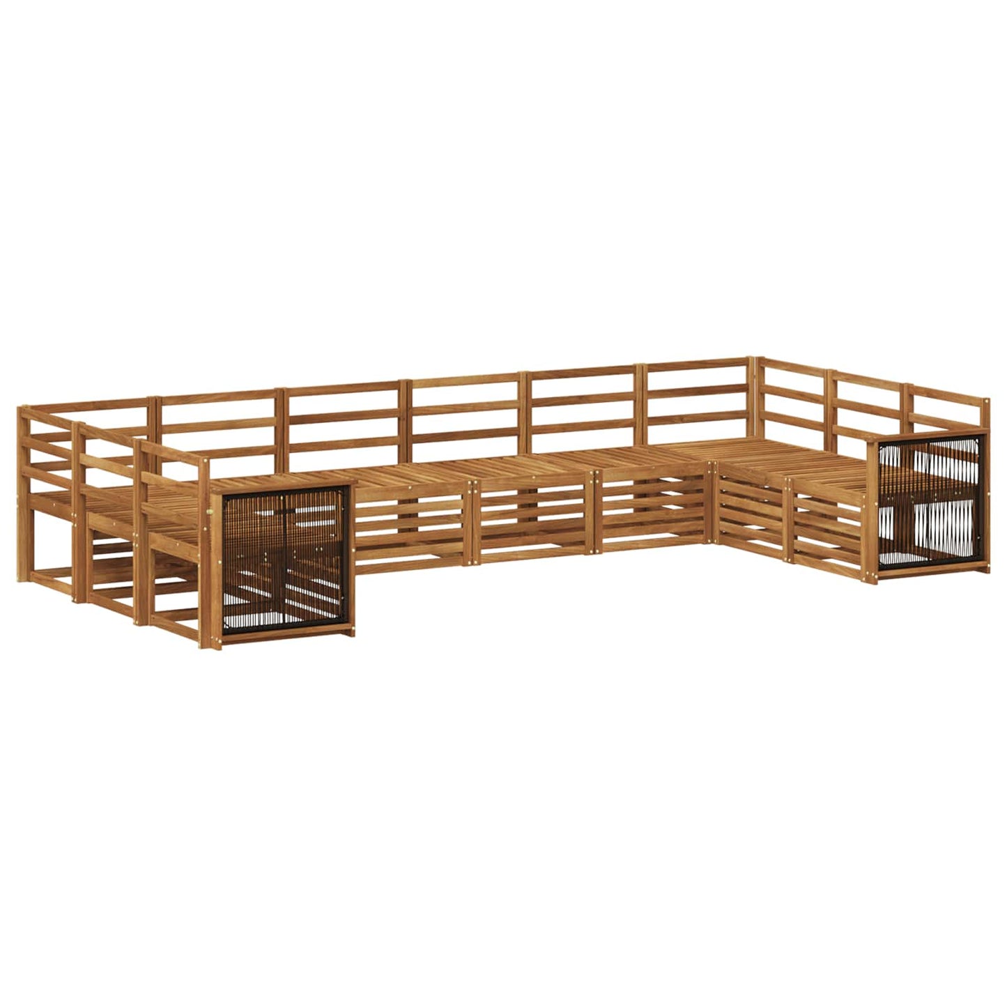 Outdoor Sofa Set 7 pcs Natural Solid Acacia Wood