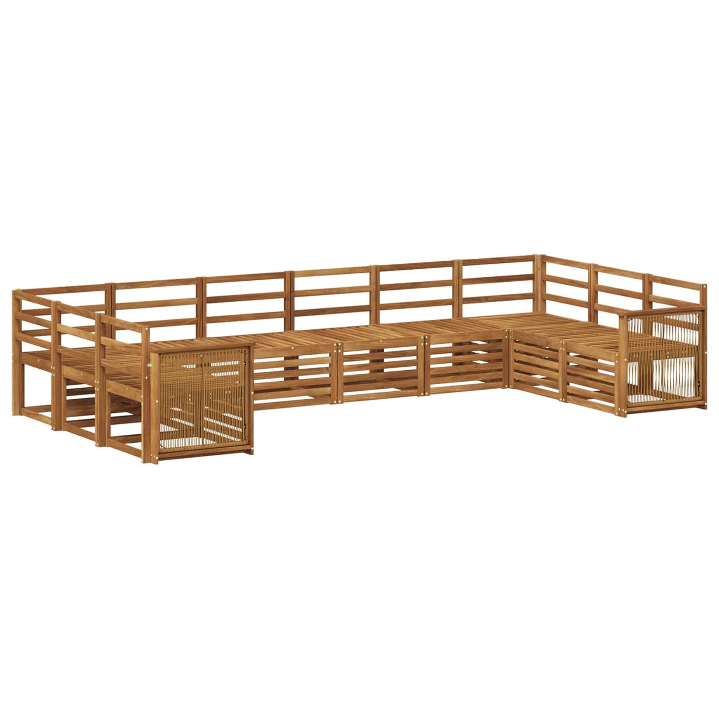 Outdoor Sofa Set 7 pcs Natural Solid Acacia Wood