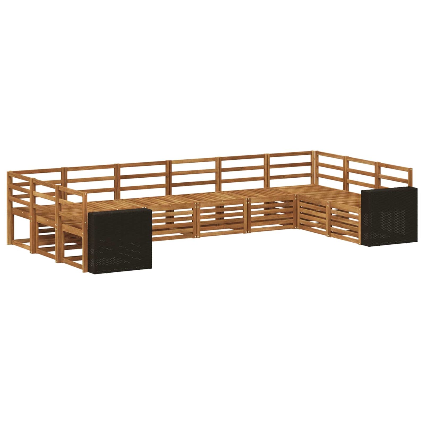 Outdoor Sofa Set 10 pcs Natural Solid Acacia Wood