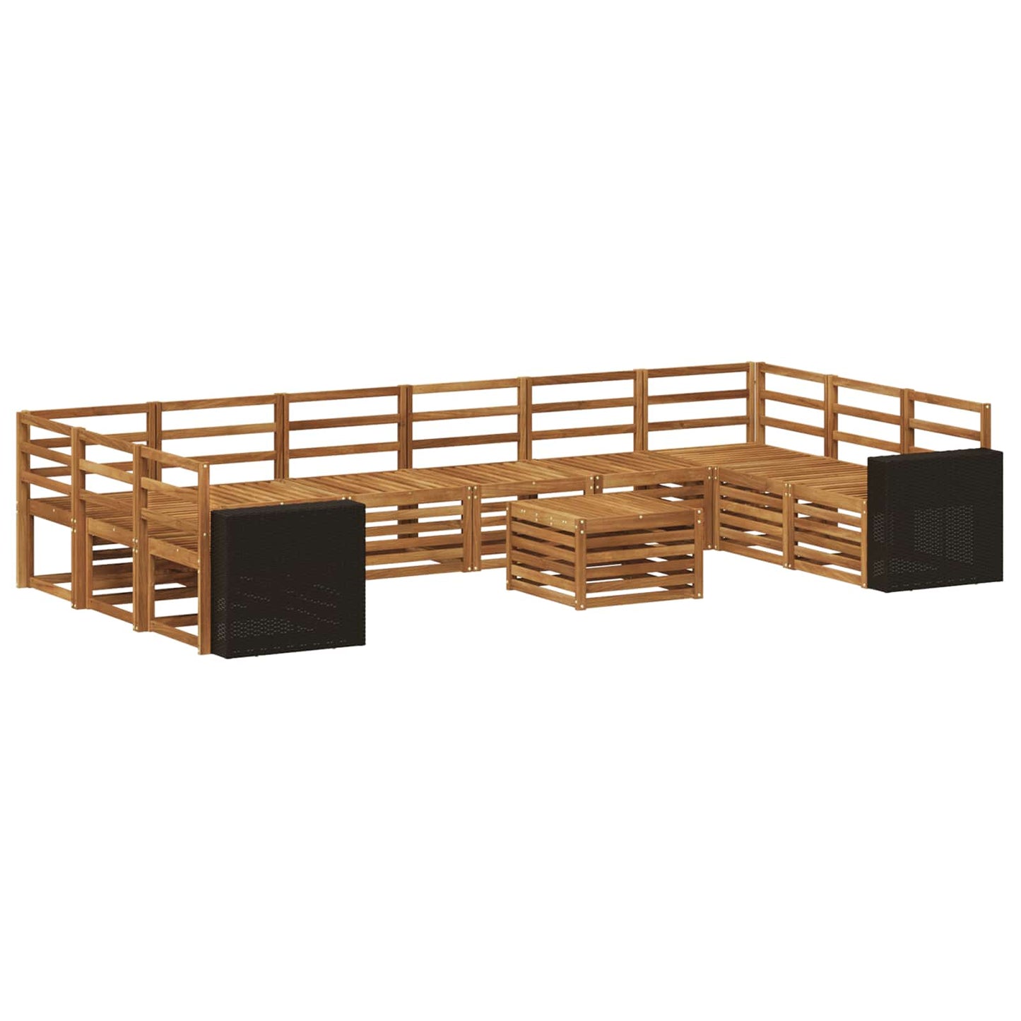 Outdoor Sofa Set 11 pcs Natural Solid Acacia Wood