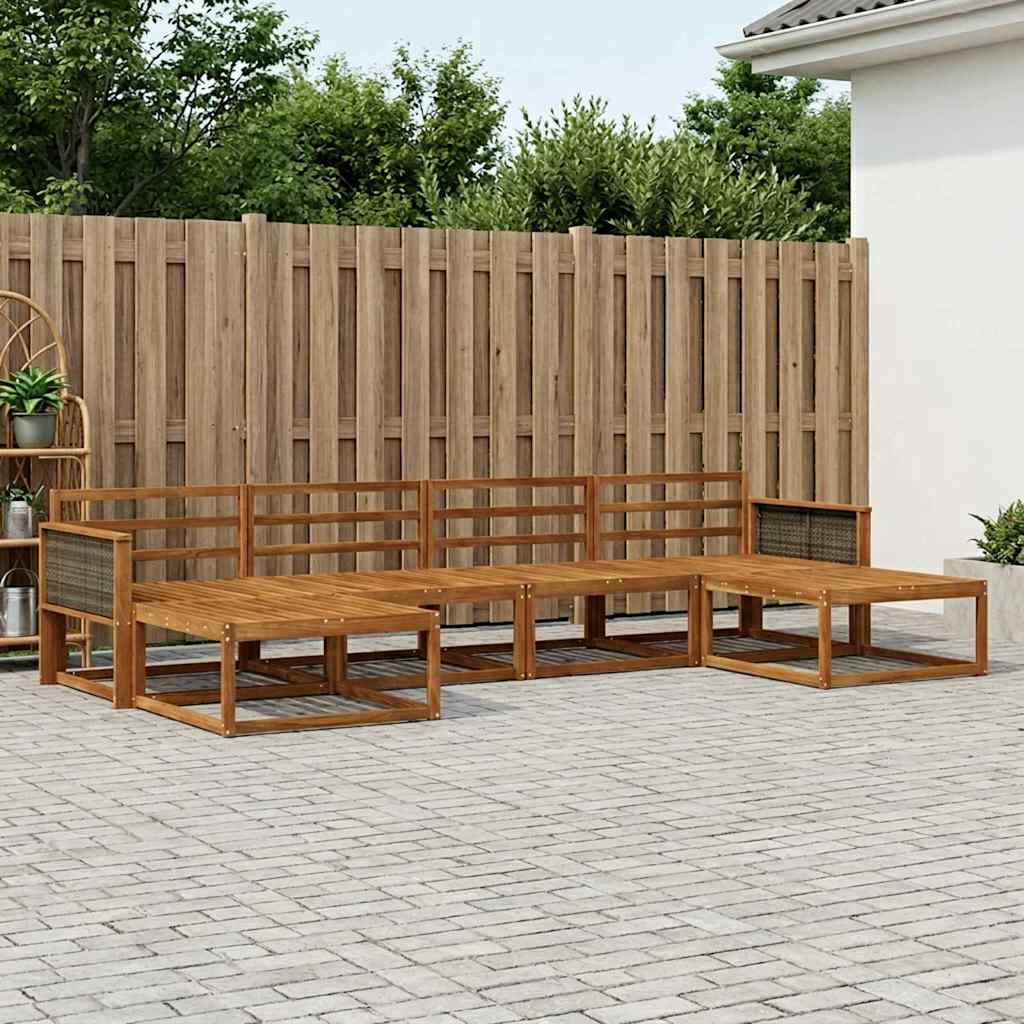 Outdoor Sofa Set 6 pcs Natural Solid Acacia Wood