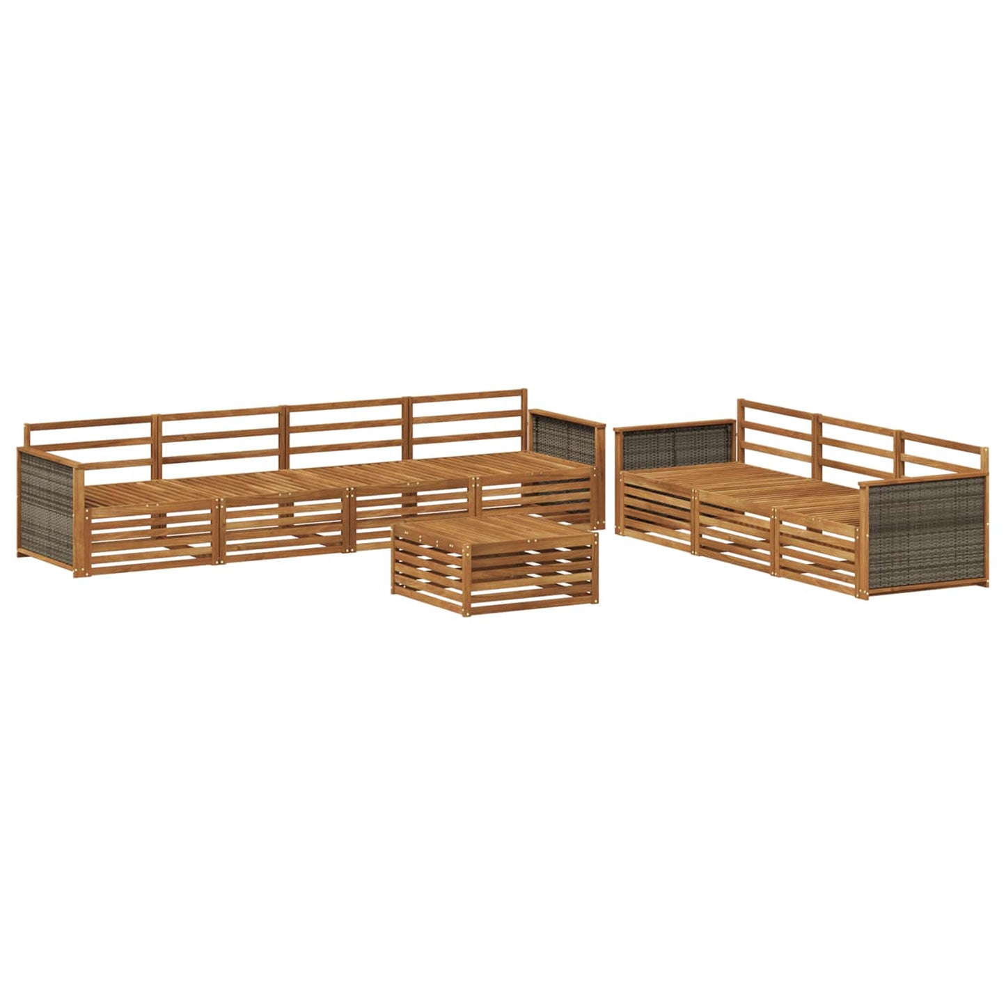Outdoor Sofa Set 8 pcs Natural Solid Acacia Wood