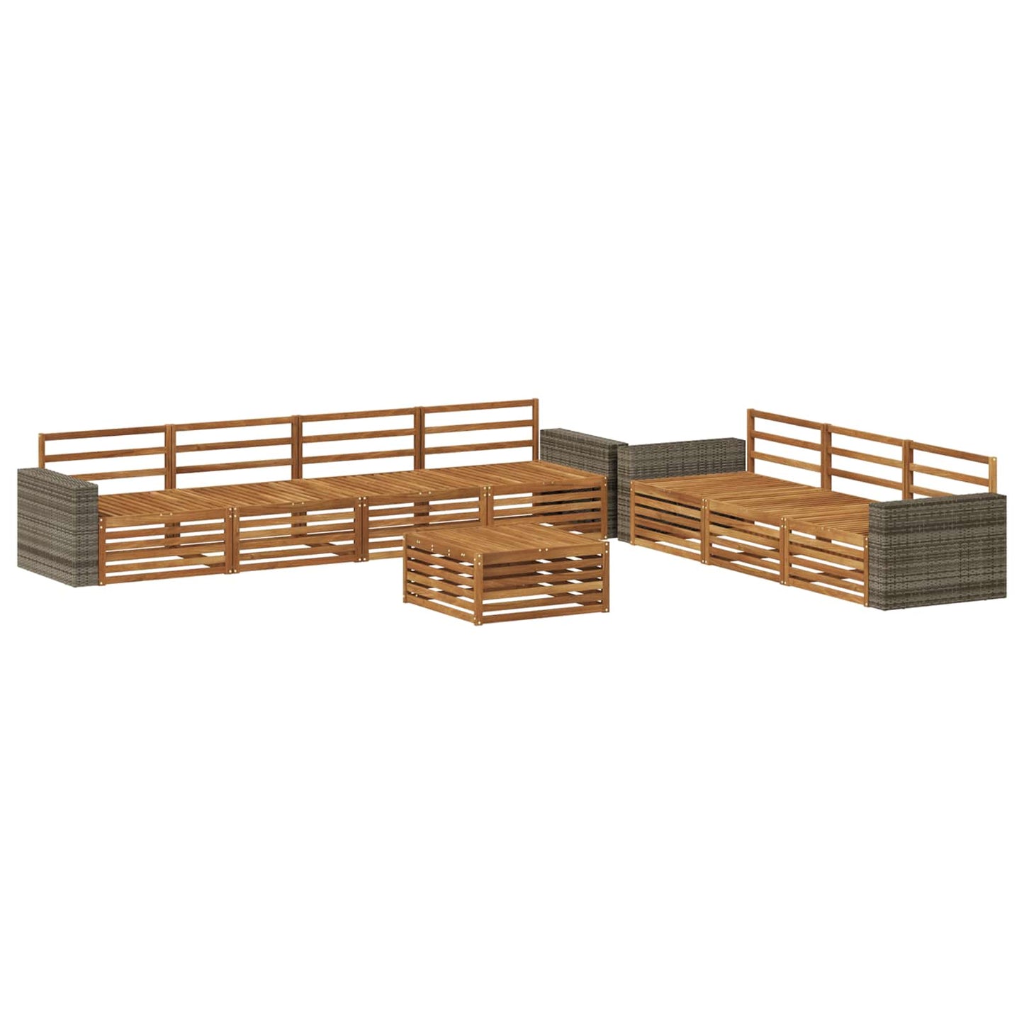 Outdoor Sofa Set 8 pcs Natural Solid Acacia Wood