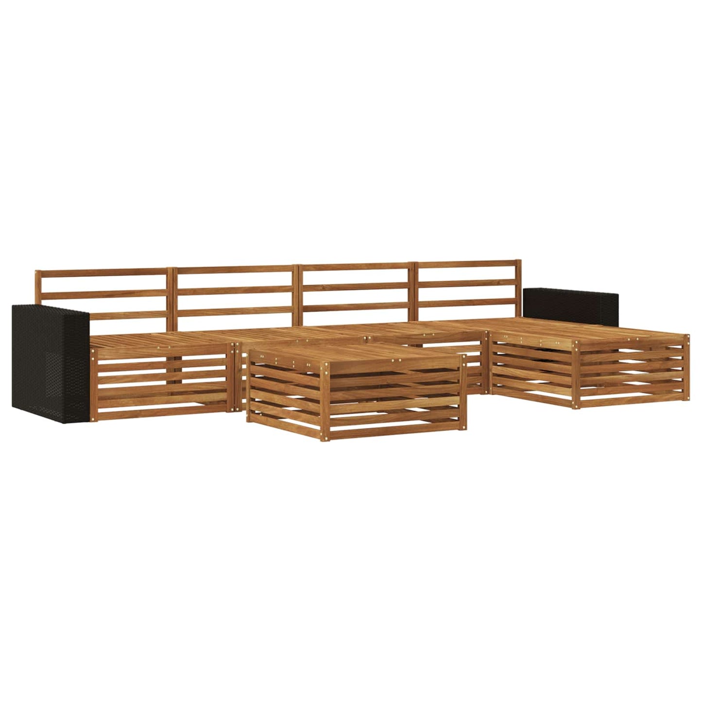Outdoor Sofa Set 6 pcs Natural Solid Acacia Wood