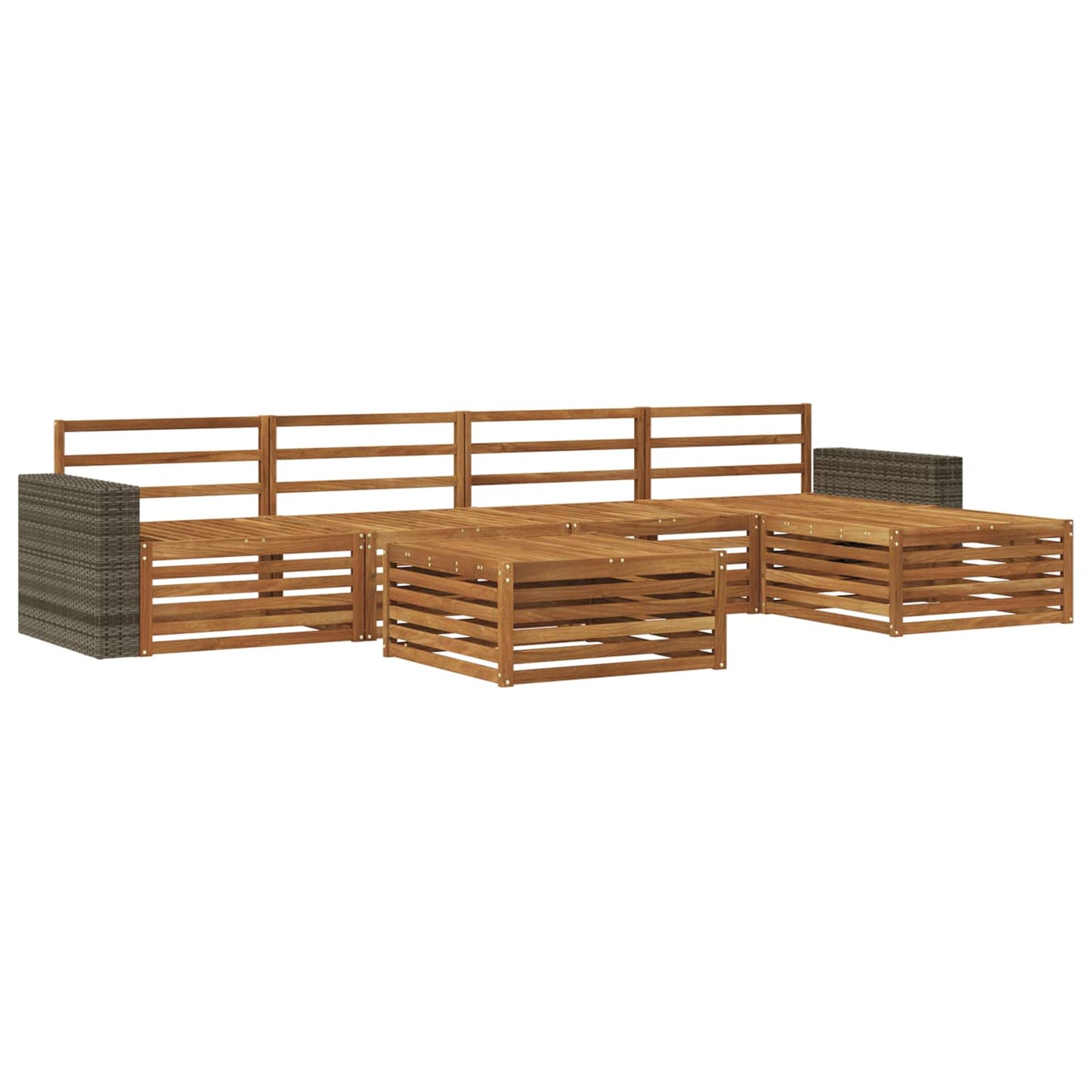 Outdoor Sofa Set 6 pcs Natural Solid Acacia Wood