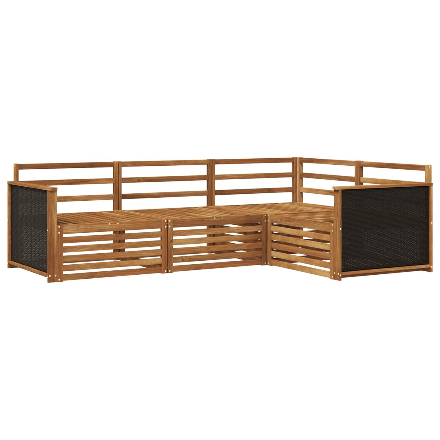 Outdoor Sofa Set 4 pcs Natural Solid Acacia Wood
