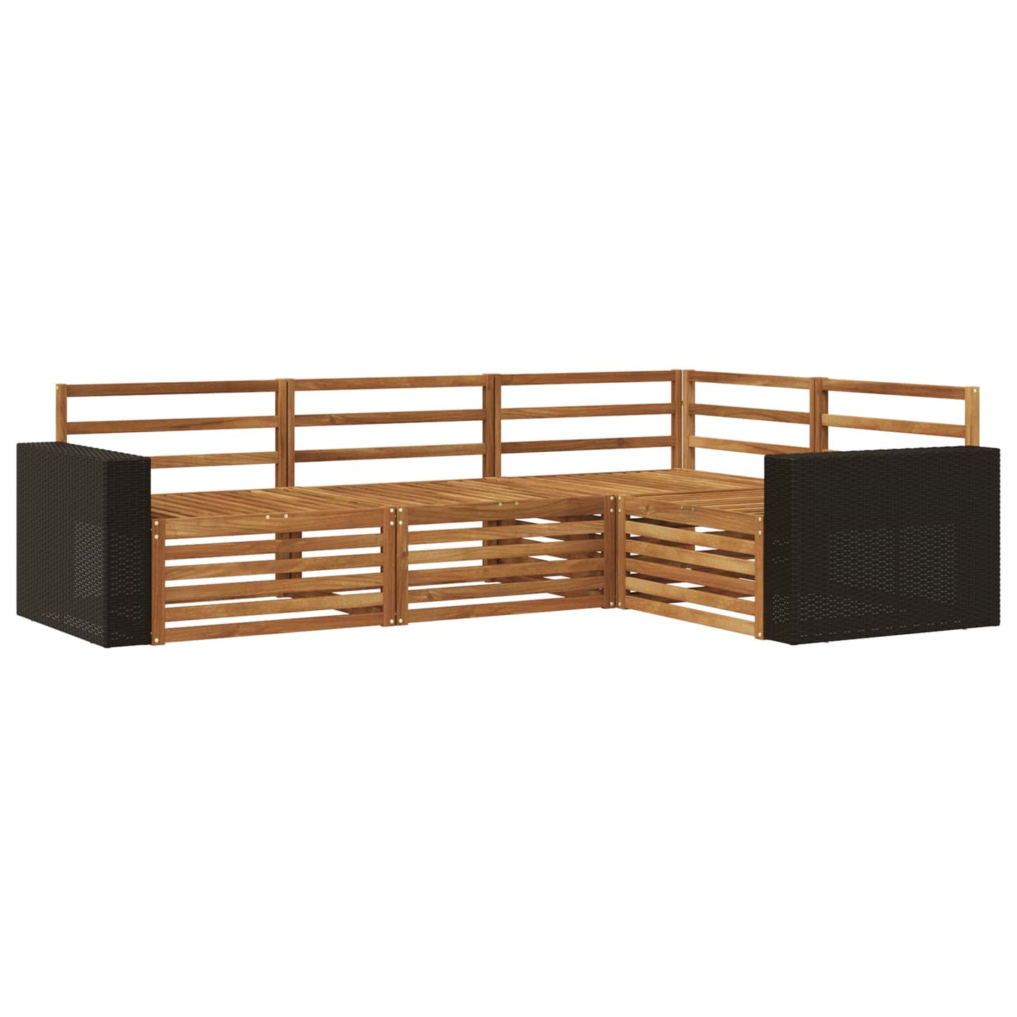 Outdoor Sofa Set 4 pcs Natural Solid Acacia Wood