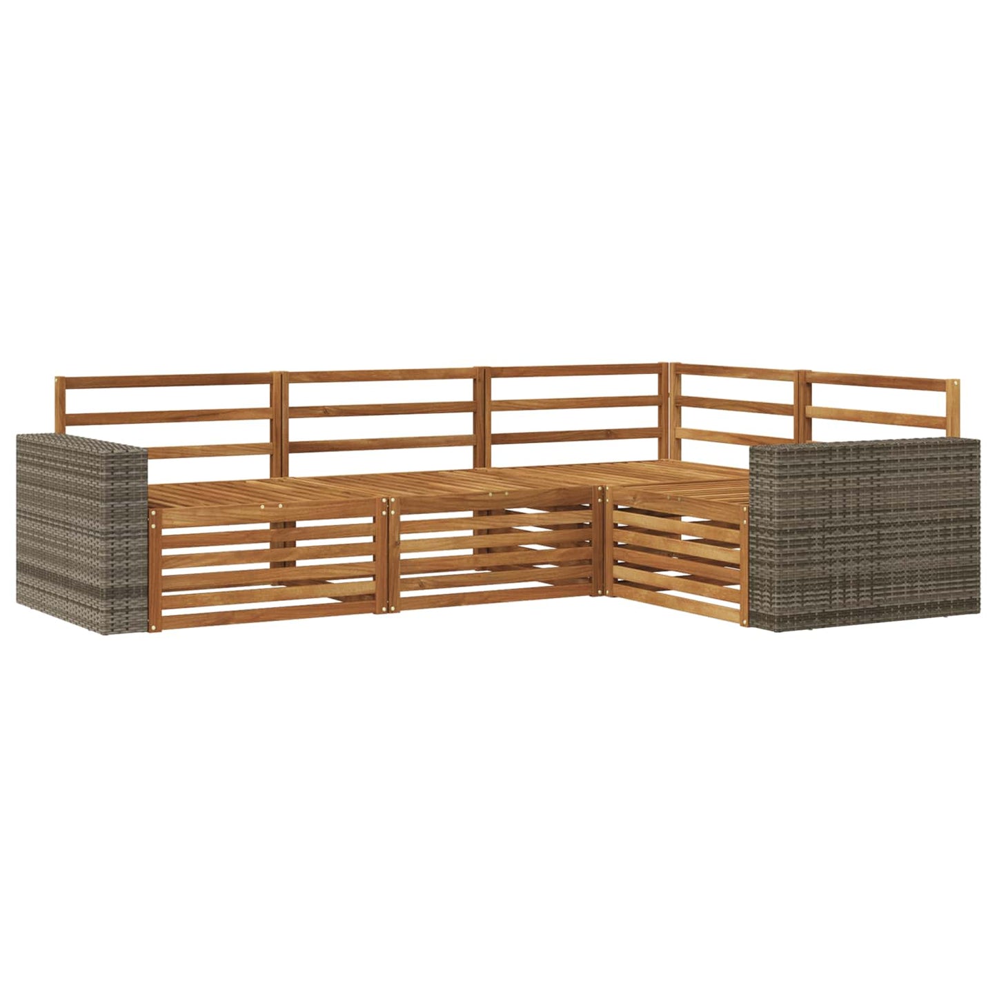 Outdoor Sofa Set 4 pcs Natural Solid Acacia Wood