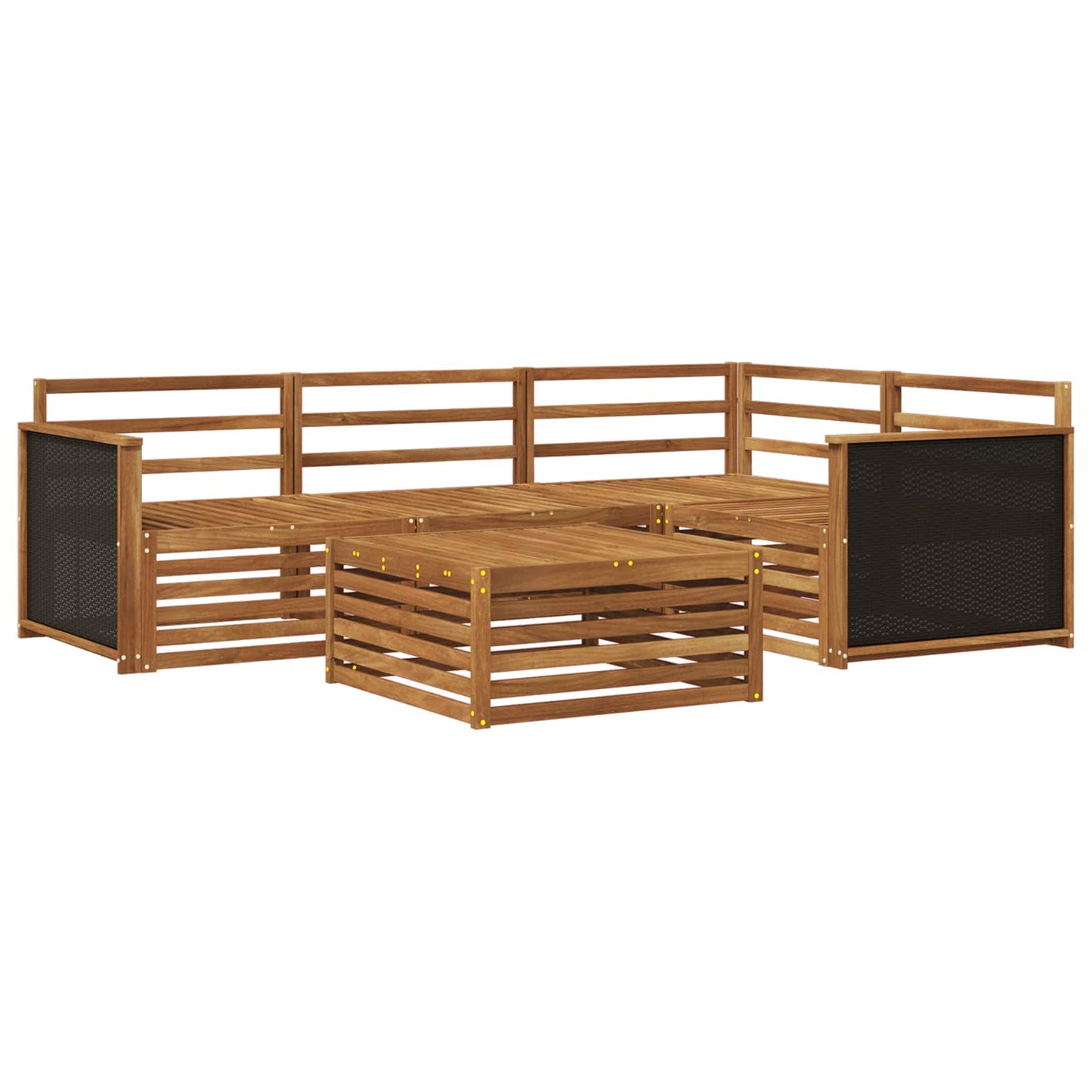 Outdoor Sofa Set 5 pcs Natural Solid Acacia Wood