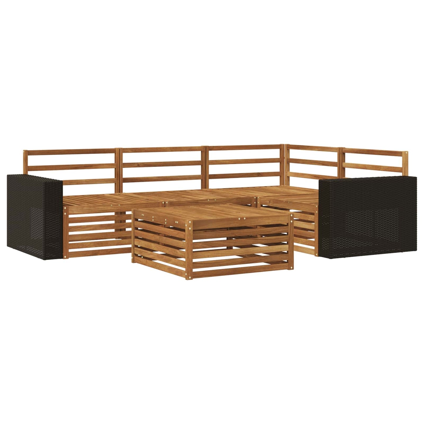 Outdoor Sofa Set 5 pcs Natural Solid Acacia Wood
