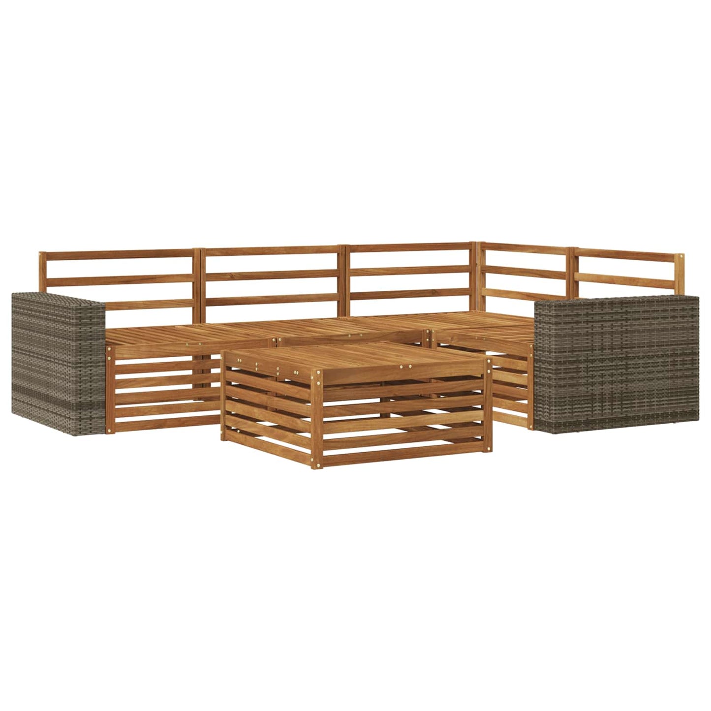 Outdoor Sofa Set 5 pcs Natural Solid Acacia Wood