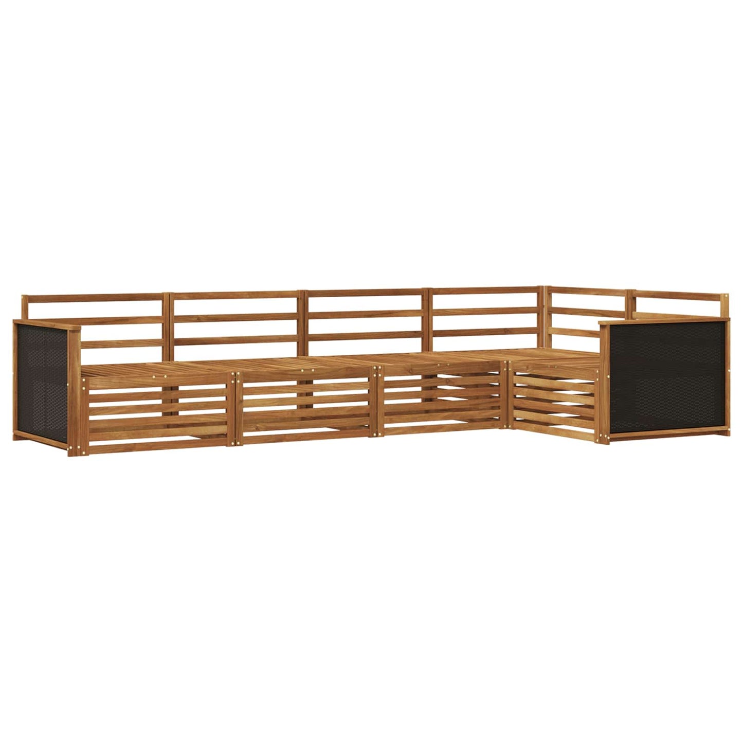 Outdoor Sofa Set 5 pcs Natural Solid Acacia Wood