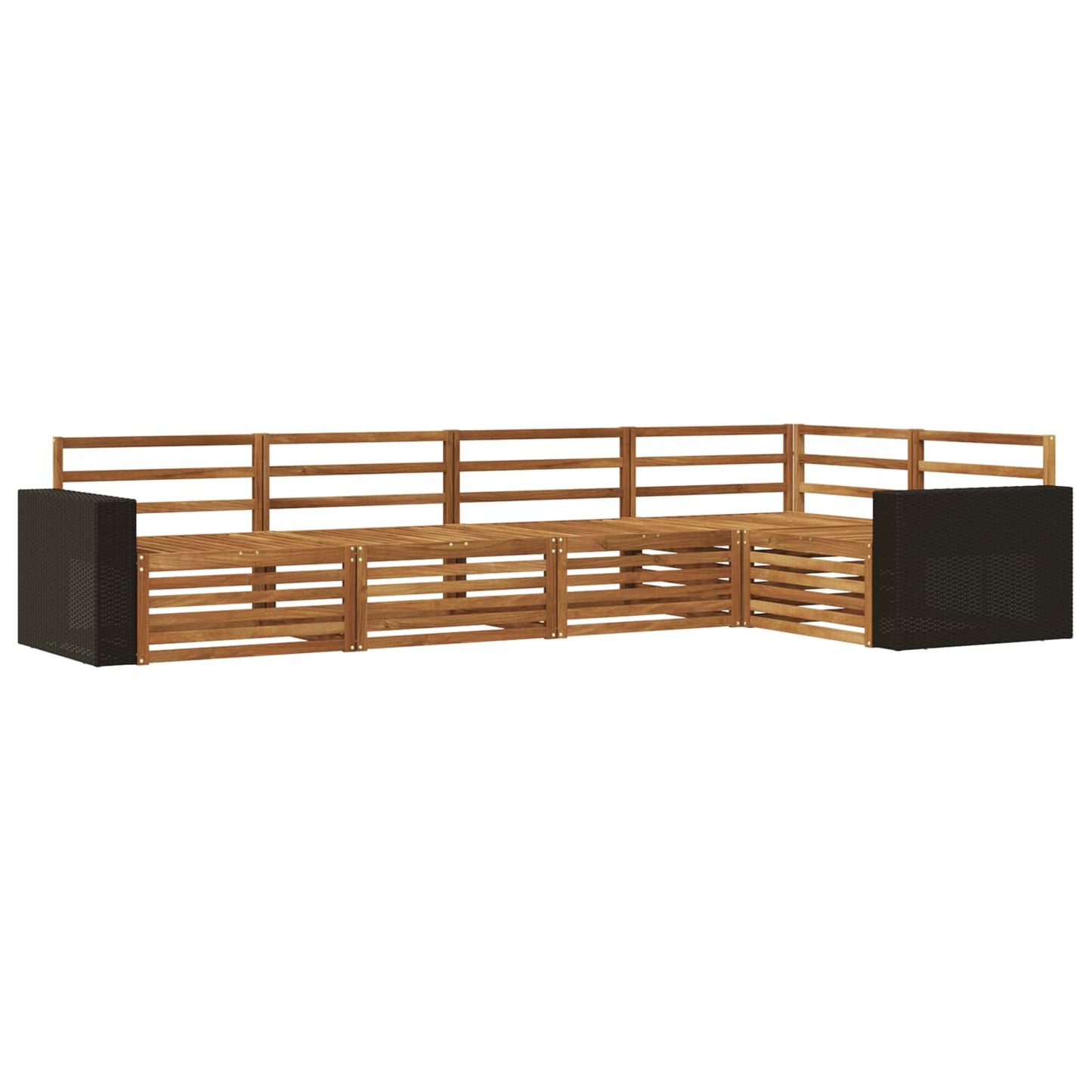 Outdoor Sofa Set 5 pcs Natural Solid Acacia Wood