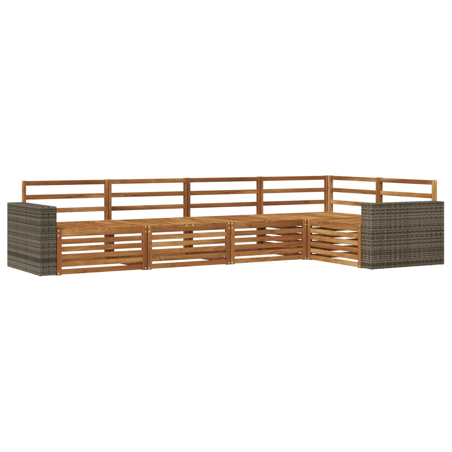 Outdoor Sofa Set 5 pcs Natural Solid Acacia Wood