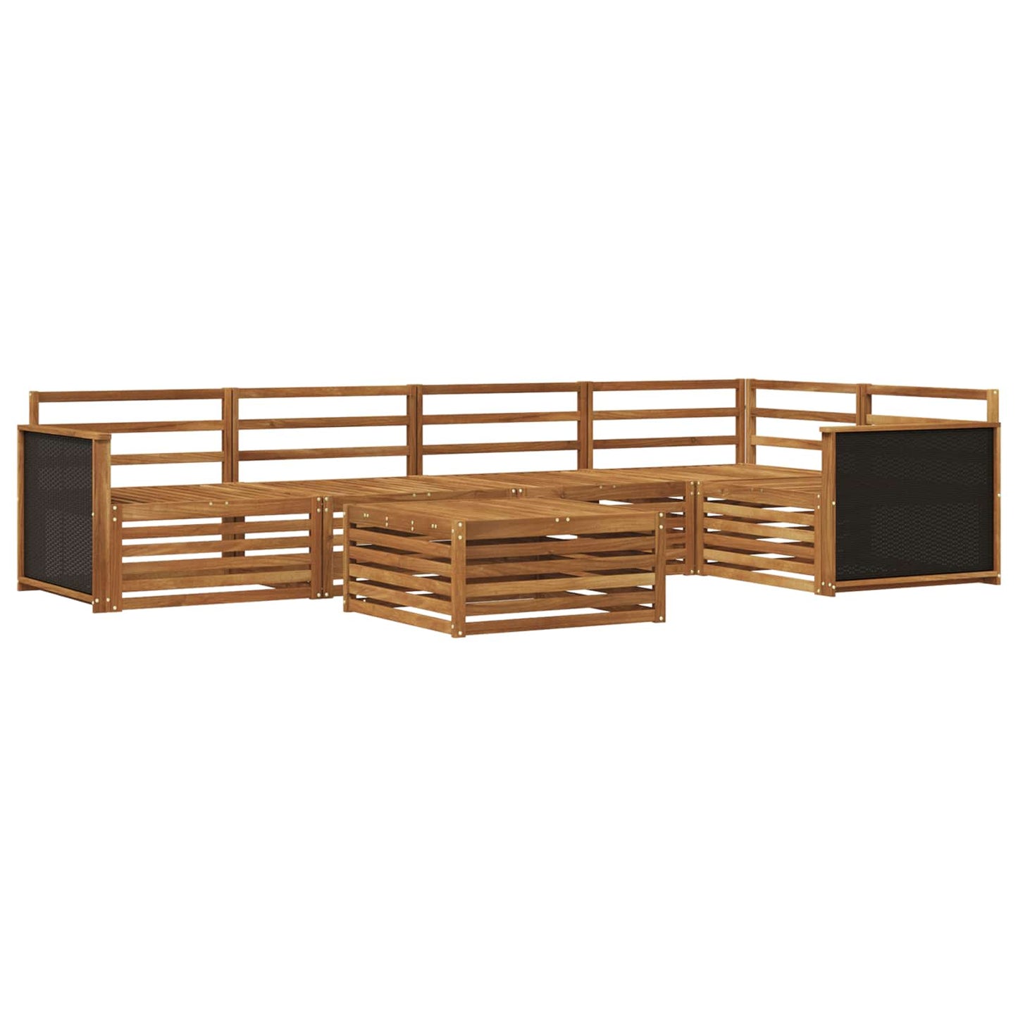 Outdoor Sofa Set 6 pcs Natural Solid Acacia Wood