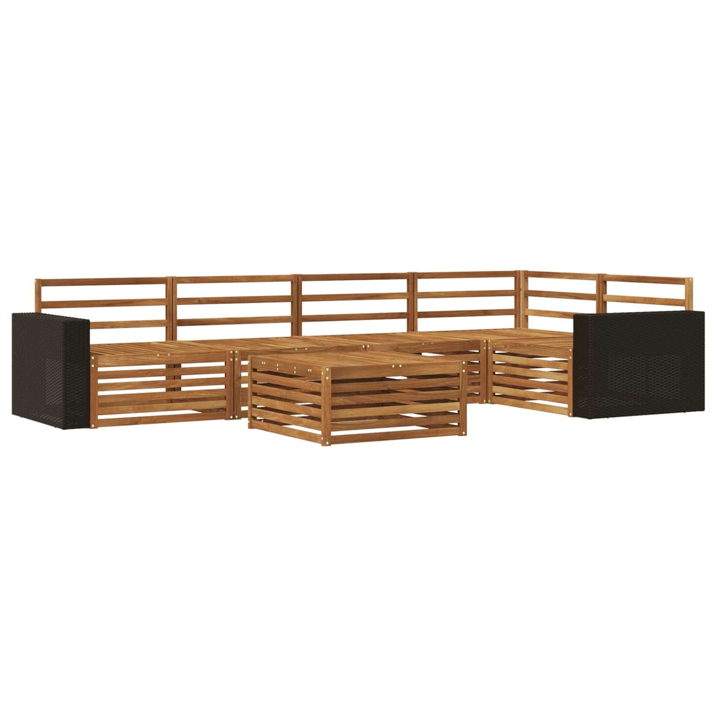 Outdoor Sofa Set 6 pcs Natural Solid Acacia Wood
