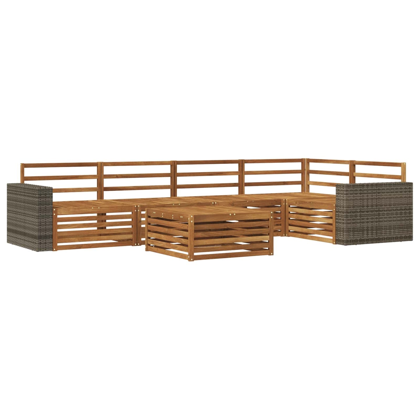 Outdoor Sofa Set 6 pcs Natural Solid Acacia Wood