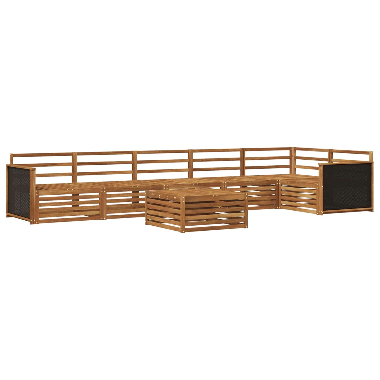 Outdoor Sofa Set 7 pcs Natural Solid Acacia Wood