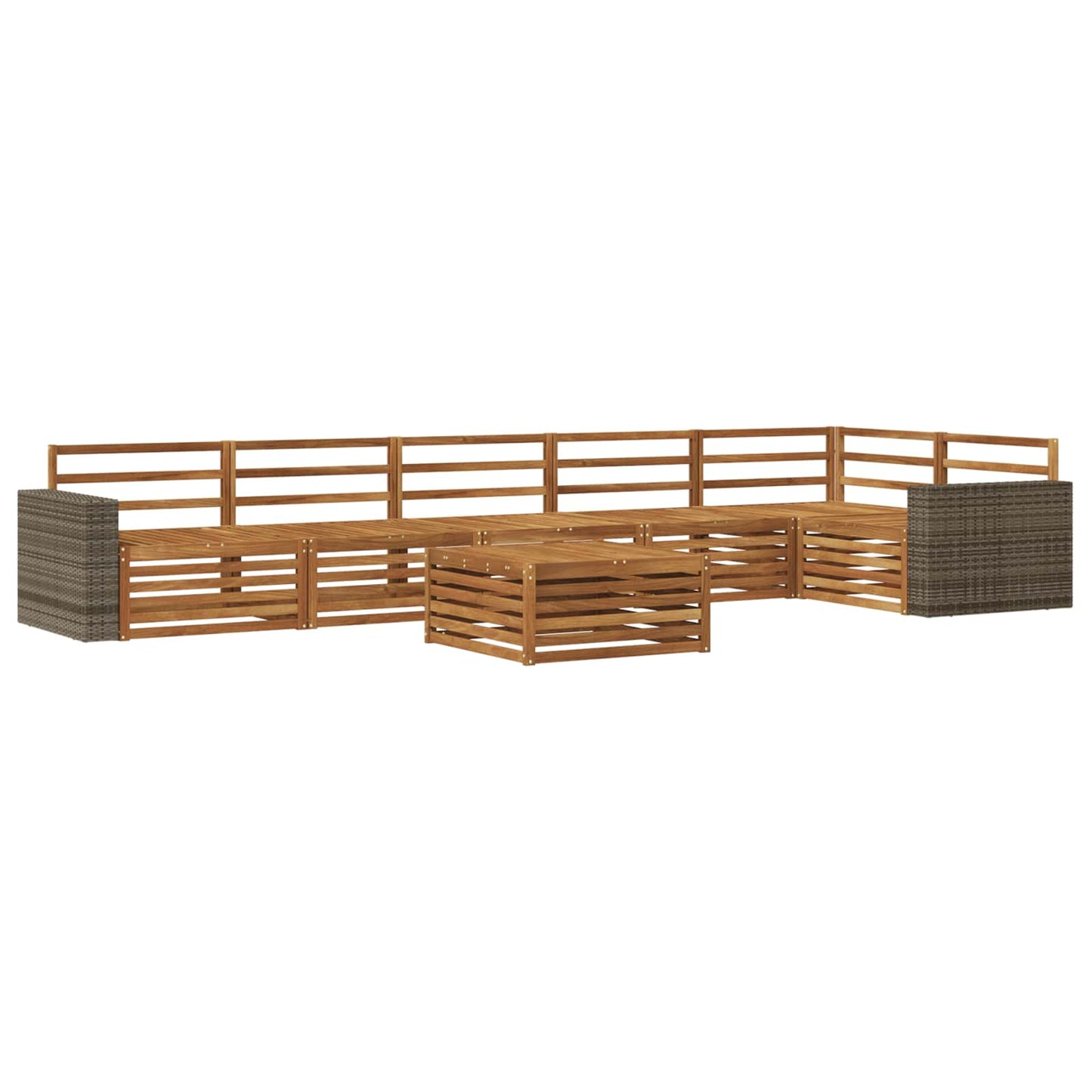 Outdoor Sofa Set 7 pcs Natural Solid Acacia Wood