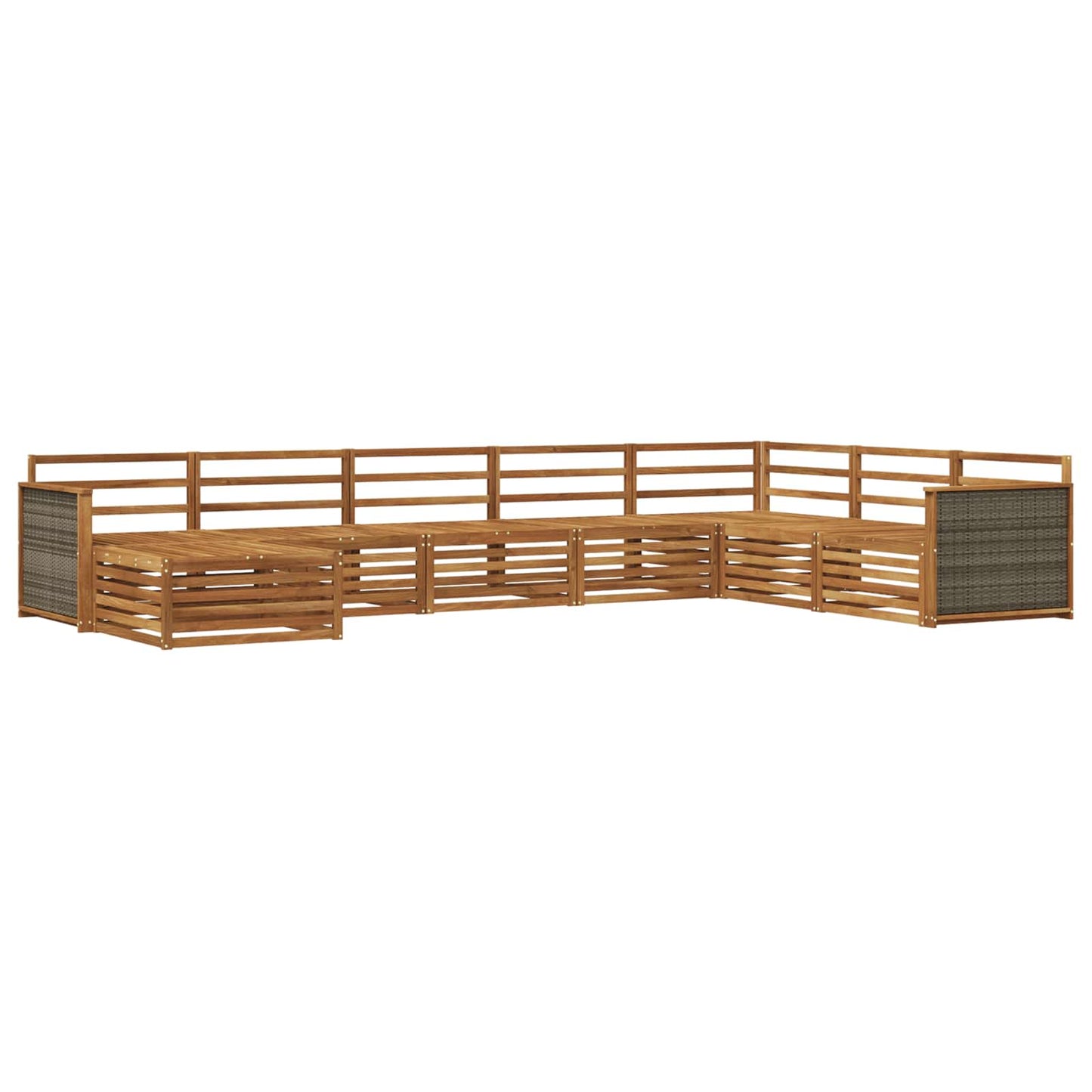 Outdoor Sofa Set 8 pcs Natural Solid Acacia Wood