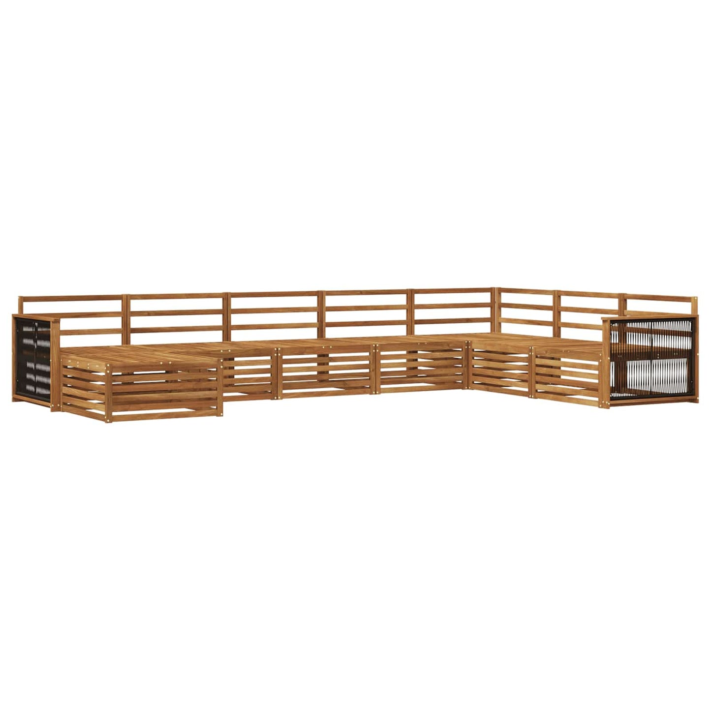 Outdoor Sofa Set 8 pcs Natural Solid Acacia Wood